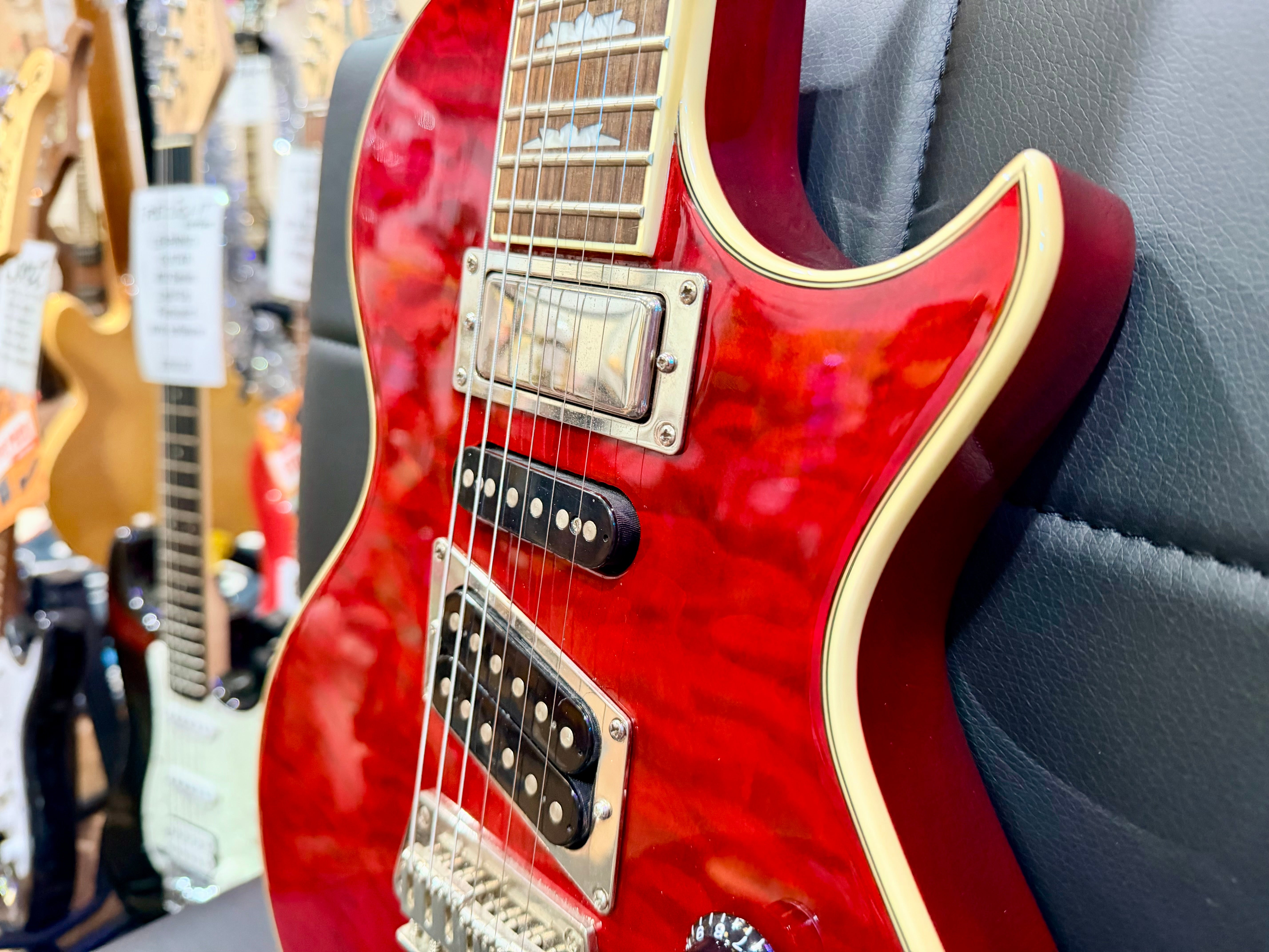 🔥2014🔥 Epiphone Nighthawk Custom Reissue Quilt Electric Guitar~ Translucent Red