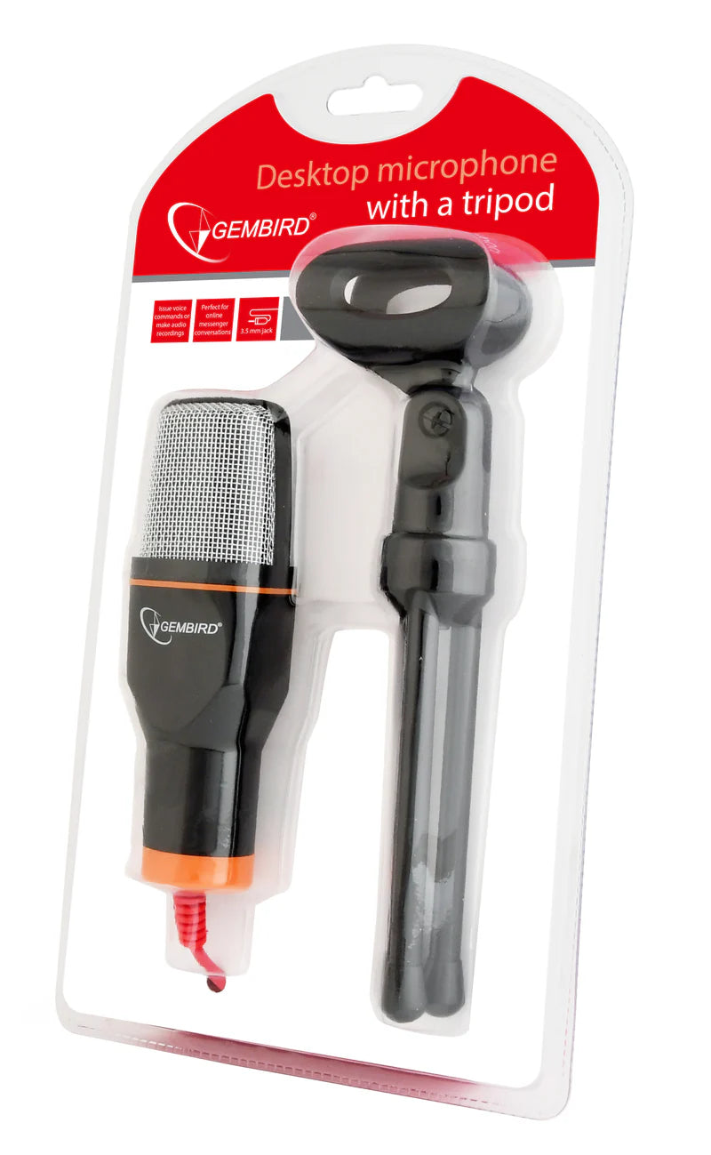 Gembird Desktop Microphone With Tripod - Black
