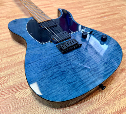 Spira Guitars T-450 TDB~ Trans Blue Flame Maple~ Villain Custom Humbuckers~ NEW