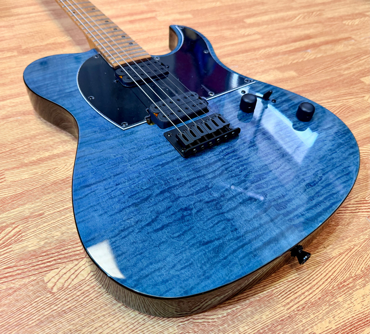 Spira Guitars T-450 TDB~ Trans Blue Flame Maple~ Villain Custom Humbuckers~ NEW