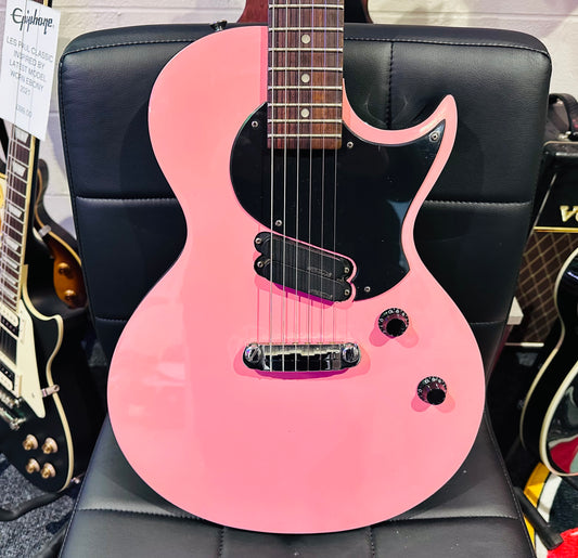 🌟RARE PINK🌟 Vintage ‘JHS’ ZIP Electric Guitar~ Les Paul Junior Shape~Wilkinson
