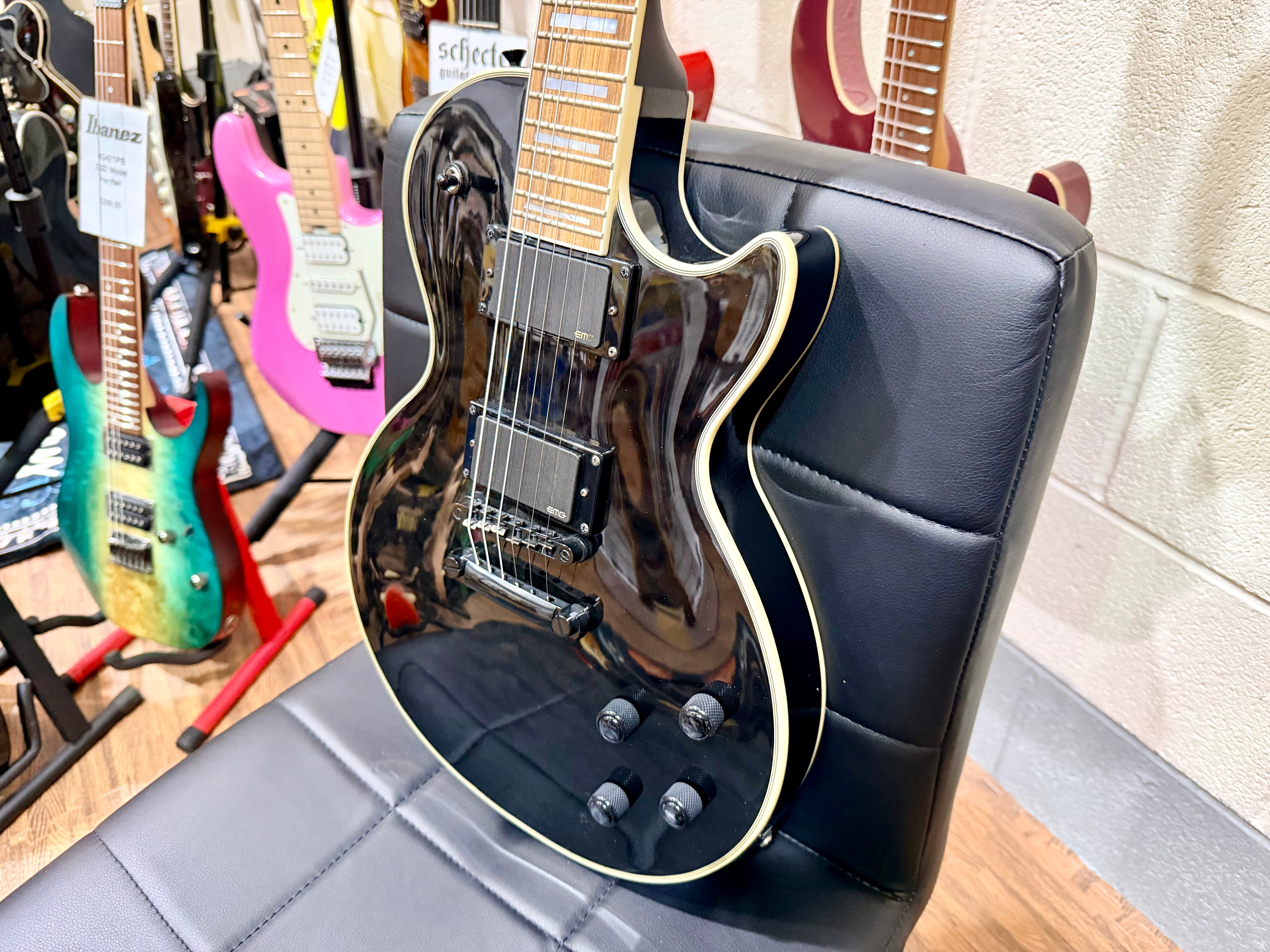 🔥2018🔥 Epiphone Les Paul Prophecy Custom Plus EX~ Midnight Ebony~ EMG P’Ups