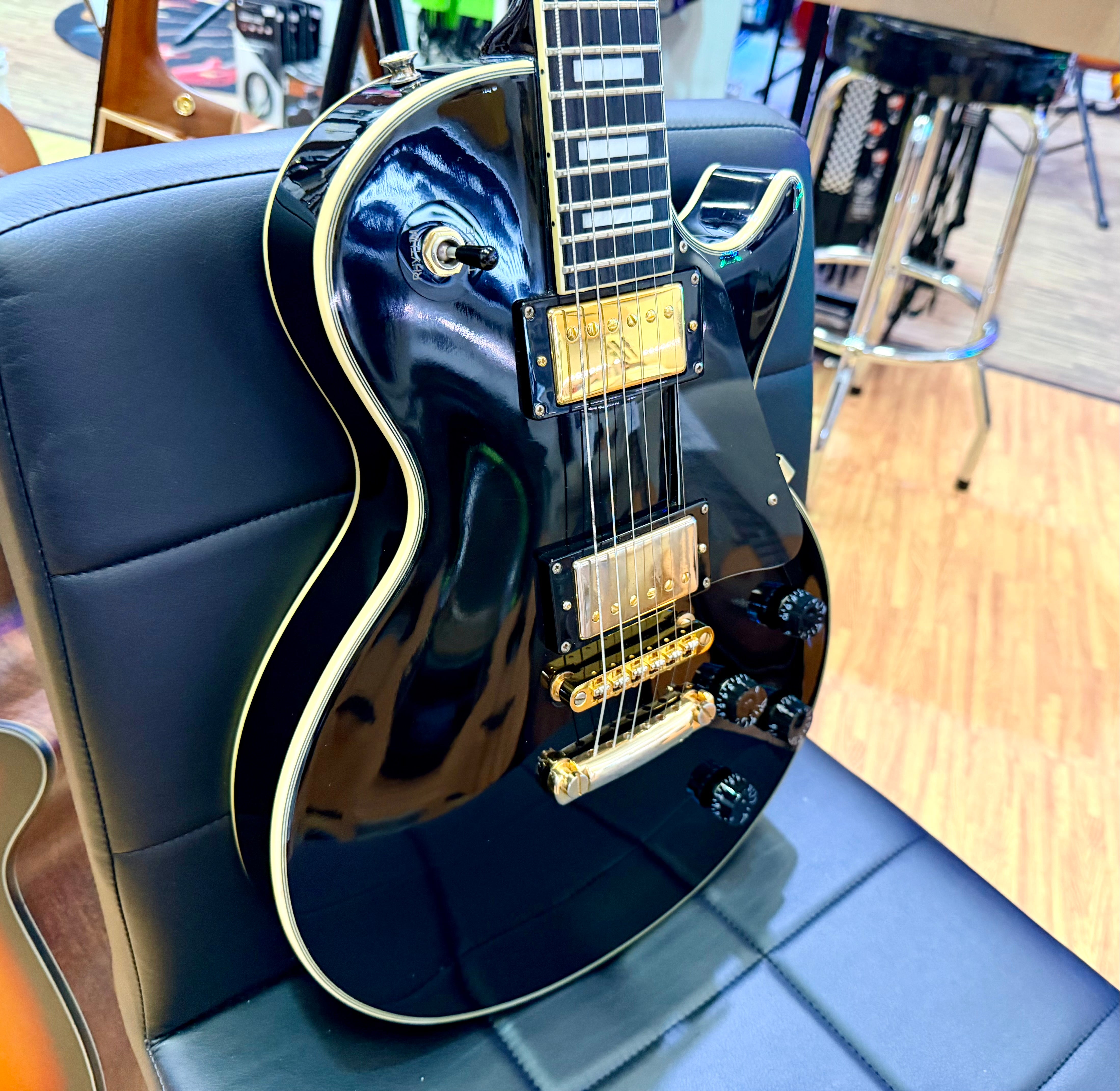 🔥RARE 1989🔥 Epiphone Les Paul Custom MIK First Year~ Open Book~ Korea~ Black!
