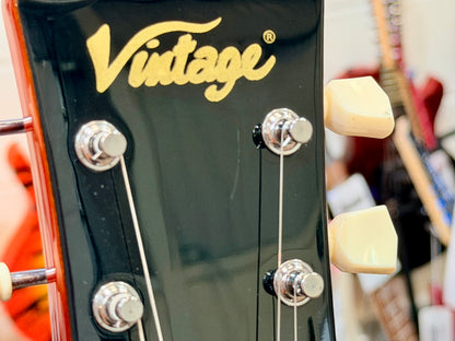 🔥B-STOCK🔥 NEW Vintage V100AFD Flamed Amber Paradise Electric Guitar~ Les Paul!