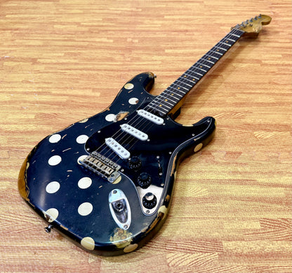 🔥Handmade In UK🔥 Stolen Valour Heavy Relic ST Polka Dot Guitar~ Buddy Guy Style!