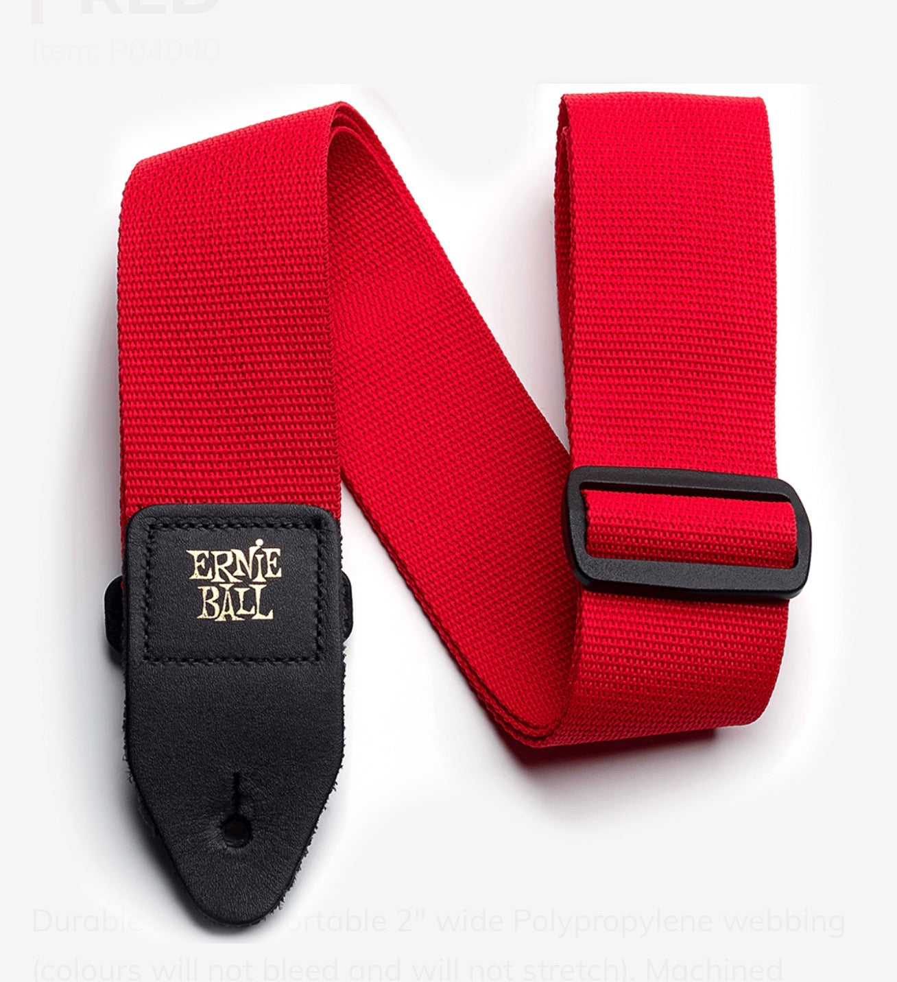 Ernie Ball Polypro 2” Guitar & Bass Strap- Red