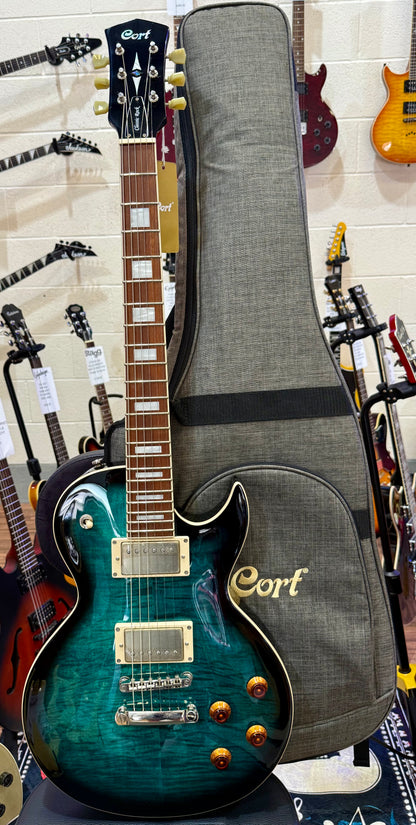 🌟 2025 LAUNCH OFFER 🌟 Cort CR250 Les Paul Guitar~ Dark Blue Burst + BAG!