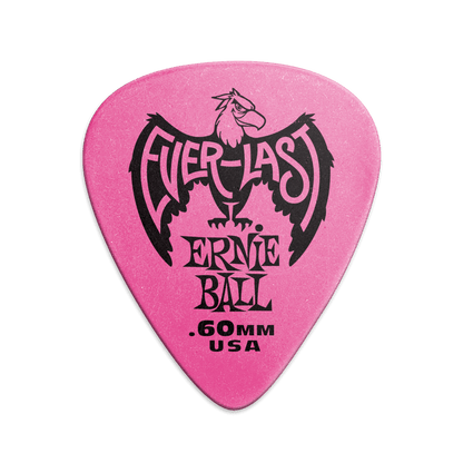 Ernie Ball Everlast Picks- 0.60mm Pink 12 Pack