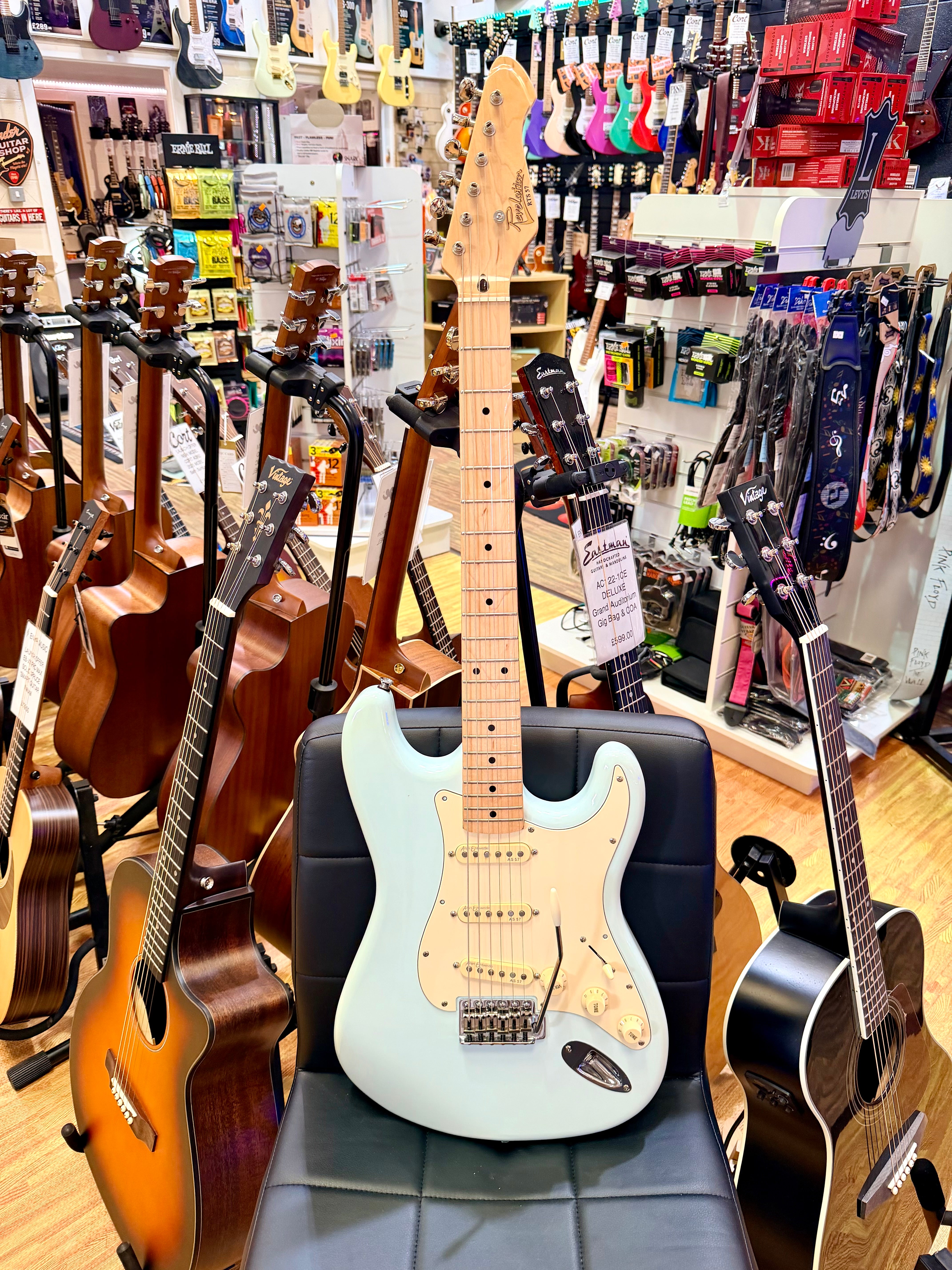 ✨2020✨ Revelation RTS-57 ‘50s Stratocaster Style Electric Guitar~ Daphne Blue!
