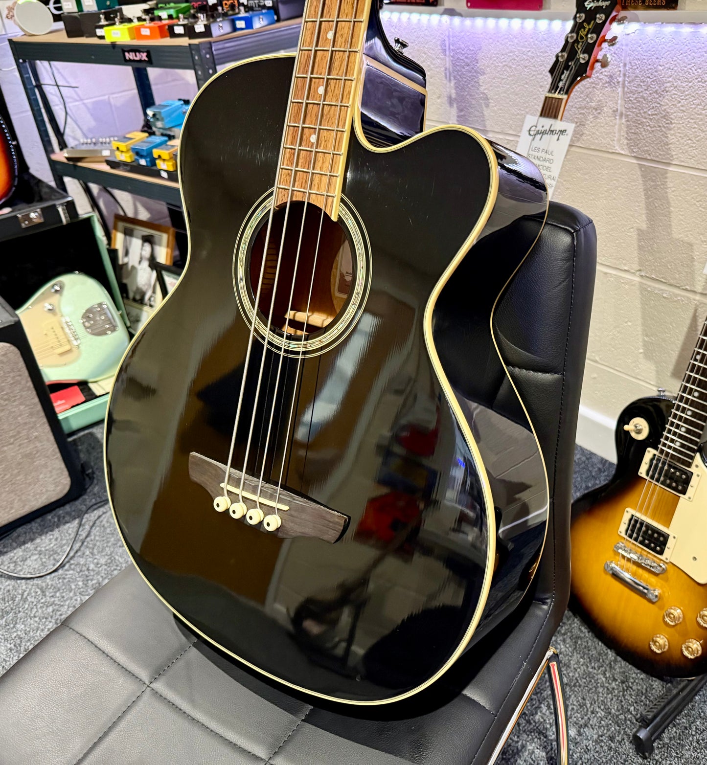🌟ELECTRO-ACOUSTIC BASS 🌟 Takamine EGB2S-BK Gloss Black Bass~MINT!