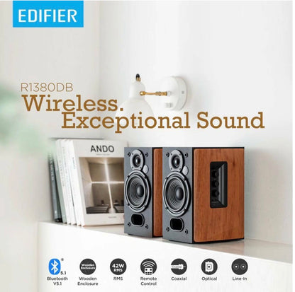Edifier R1380DB Active Bluetooth Bookshelf Studio TV/MAC/PC/Laptop HD Speakers