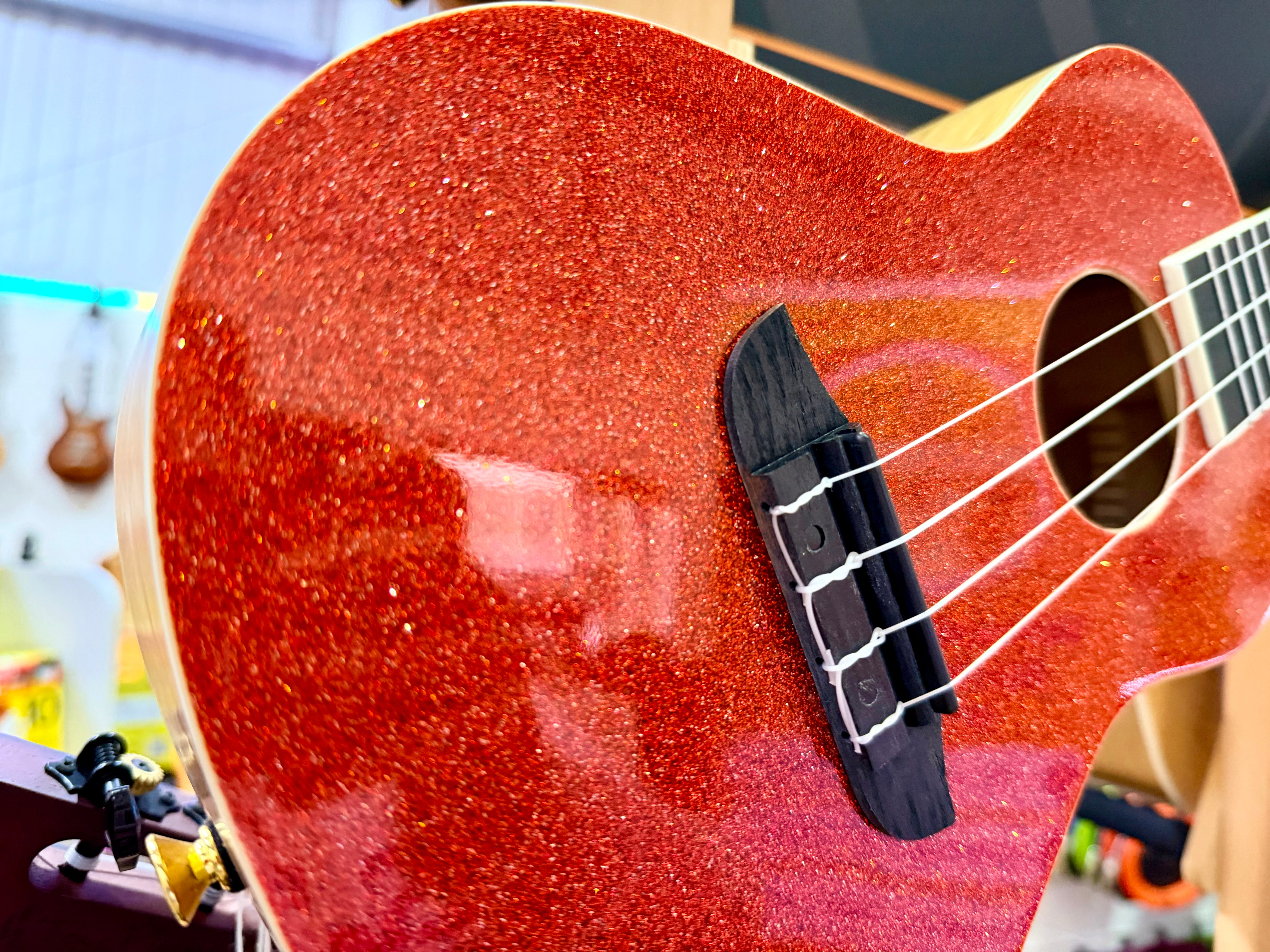 🔥NEW 2025🔥 Ortega Concert Ukulele~ Element Series Metallic Red Sparkle~ Gig Bag