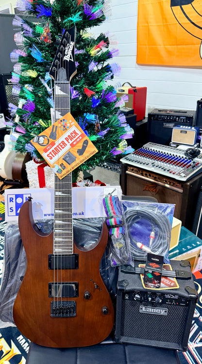 🎁 ELECTRIC GUITAR STARTER PACK 🎁 Ibanez Gio GRG121DX~Walnut Flat~ Laney Amp, Bag ,Tuner