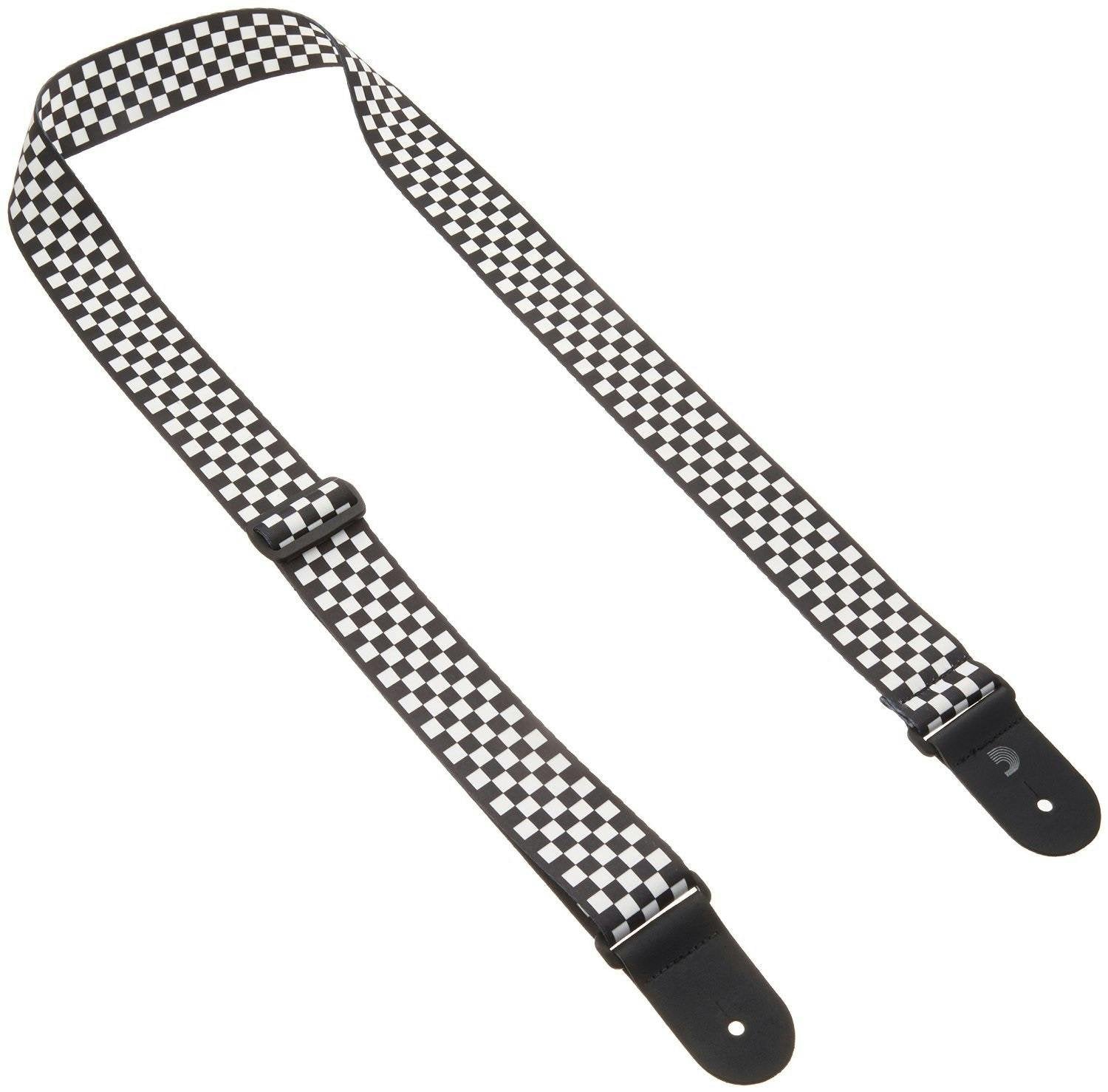 Levy’s 2” Polyester Print Guitar Strap- Black & White Checkerboard