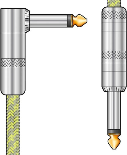 Citronic Braided Instrument Cable Straight/Angle Guitar Lead- Tweed 3m