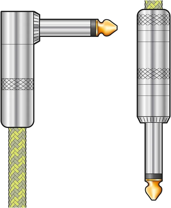 Citronic Braided Instrument Cable Straight/Angle Guitar Lead- Tweed 3m