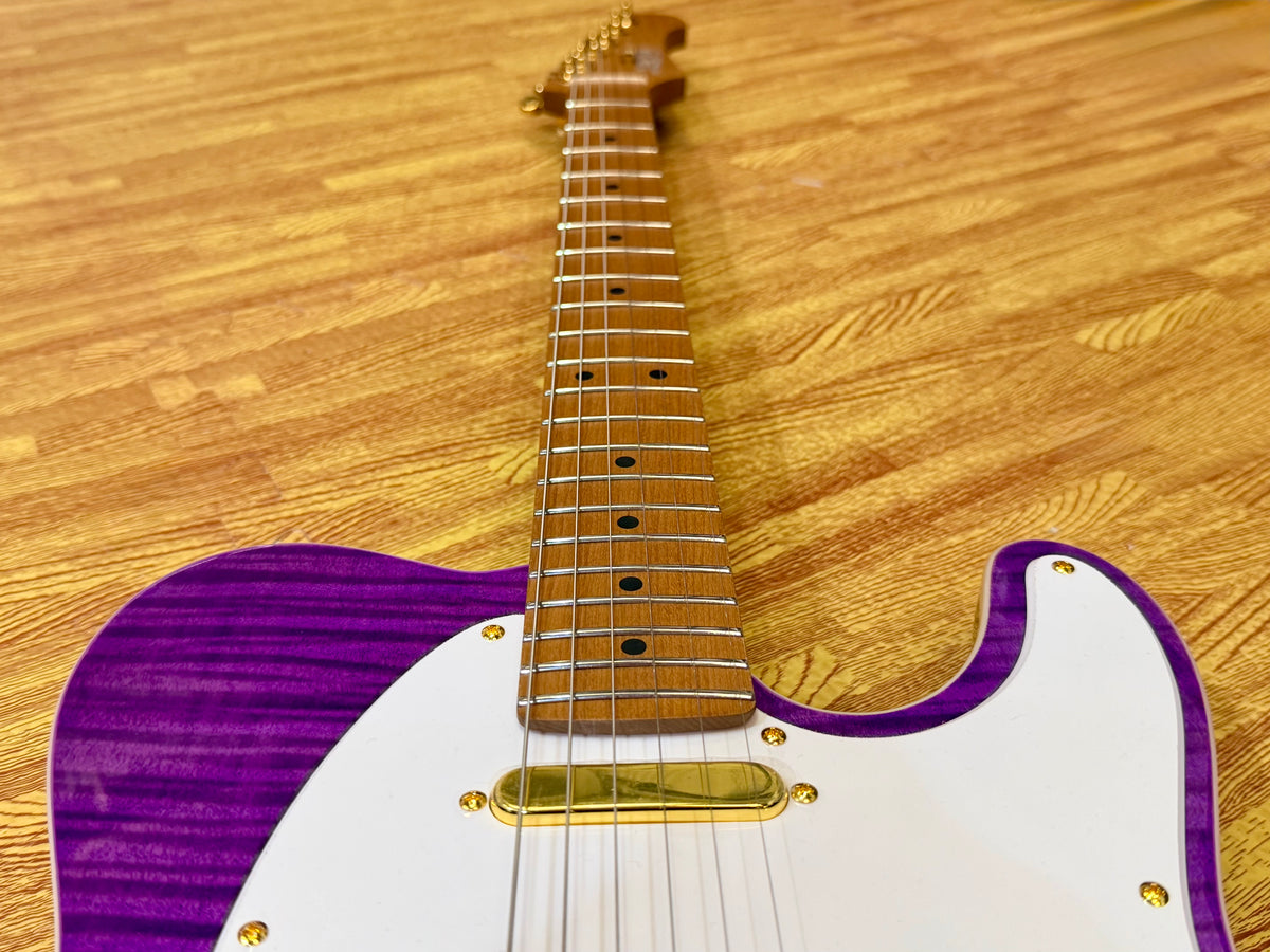 ⚡️2026⚡️ JET Guitars JT-600 Roasted Maple~ Flamed Maple Purple & Gold~NEW LAUNCH
