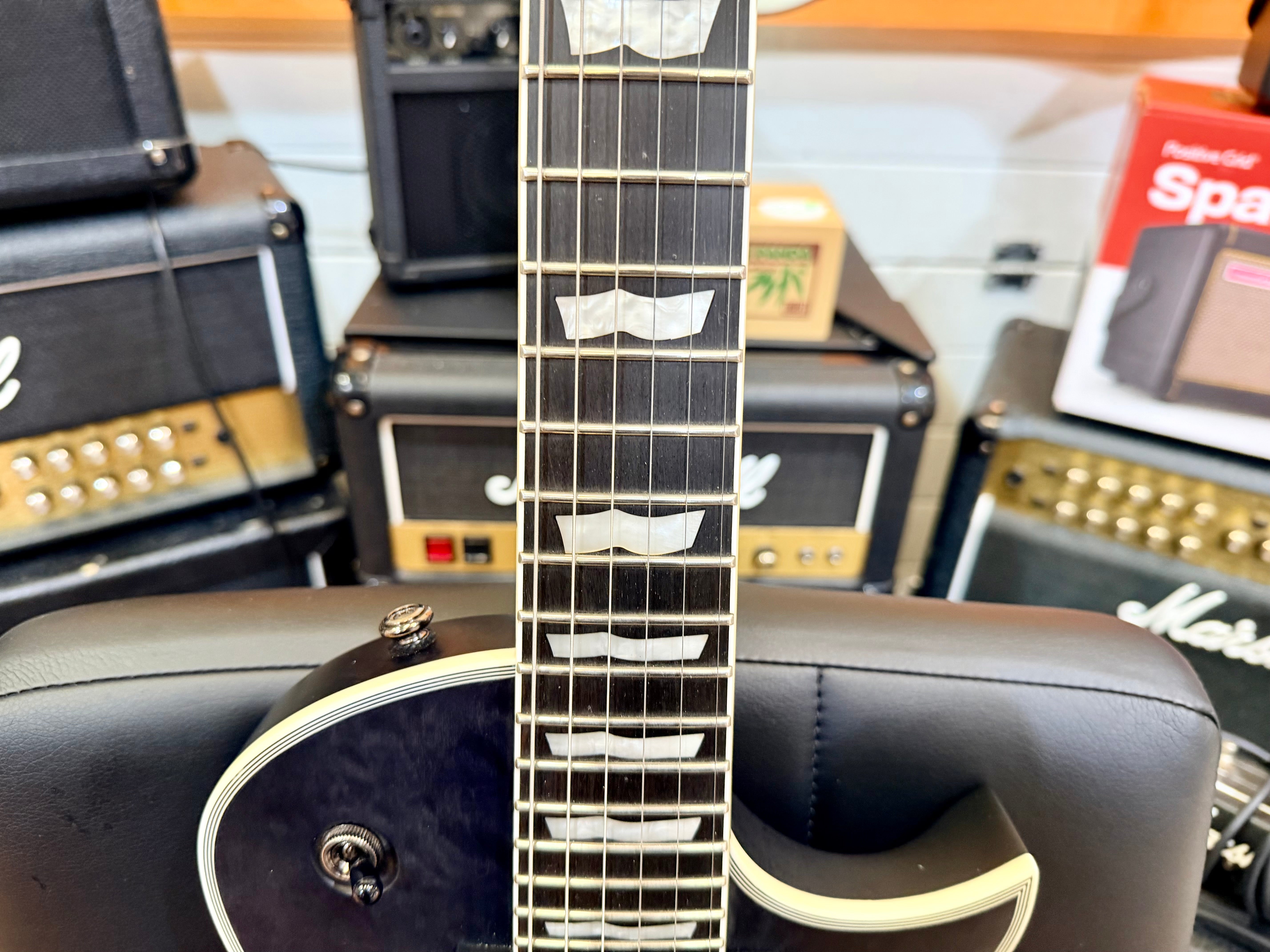 🔥MINT🔥 ESP LTD EC-401QM See Thru Black Satin~ EMG 81/60 Electric Guitar~ 2021!