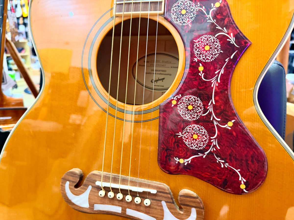 2023 Epiphone J-200 EC Studio Electro-Acoustic~ Natural~ Super Jumbo Guitar
