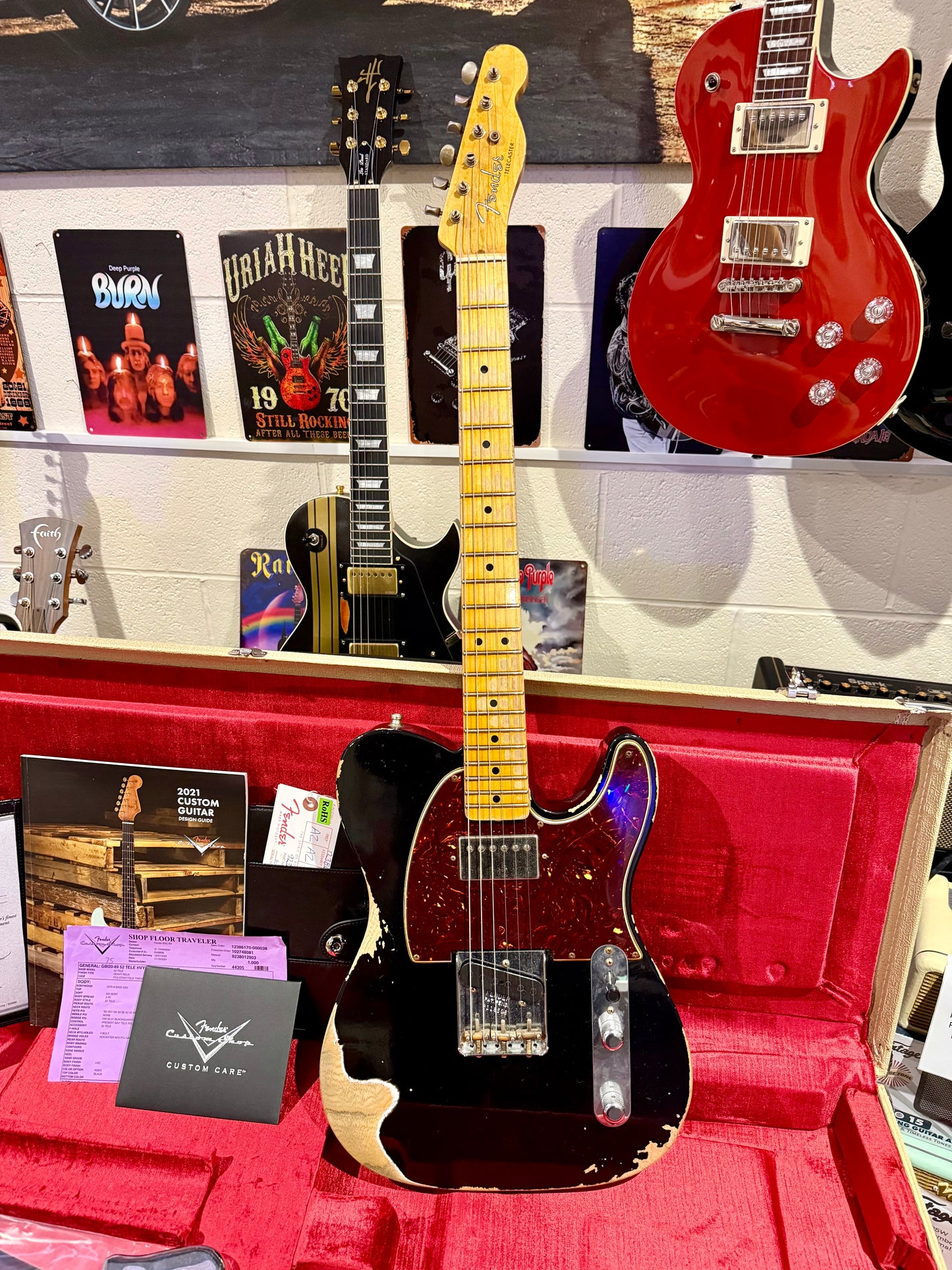 🌟 2021 Fender USA Custom Shop 🌟52' Telecaster Heavy Relic~ Black~ Case & Candy