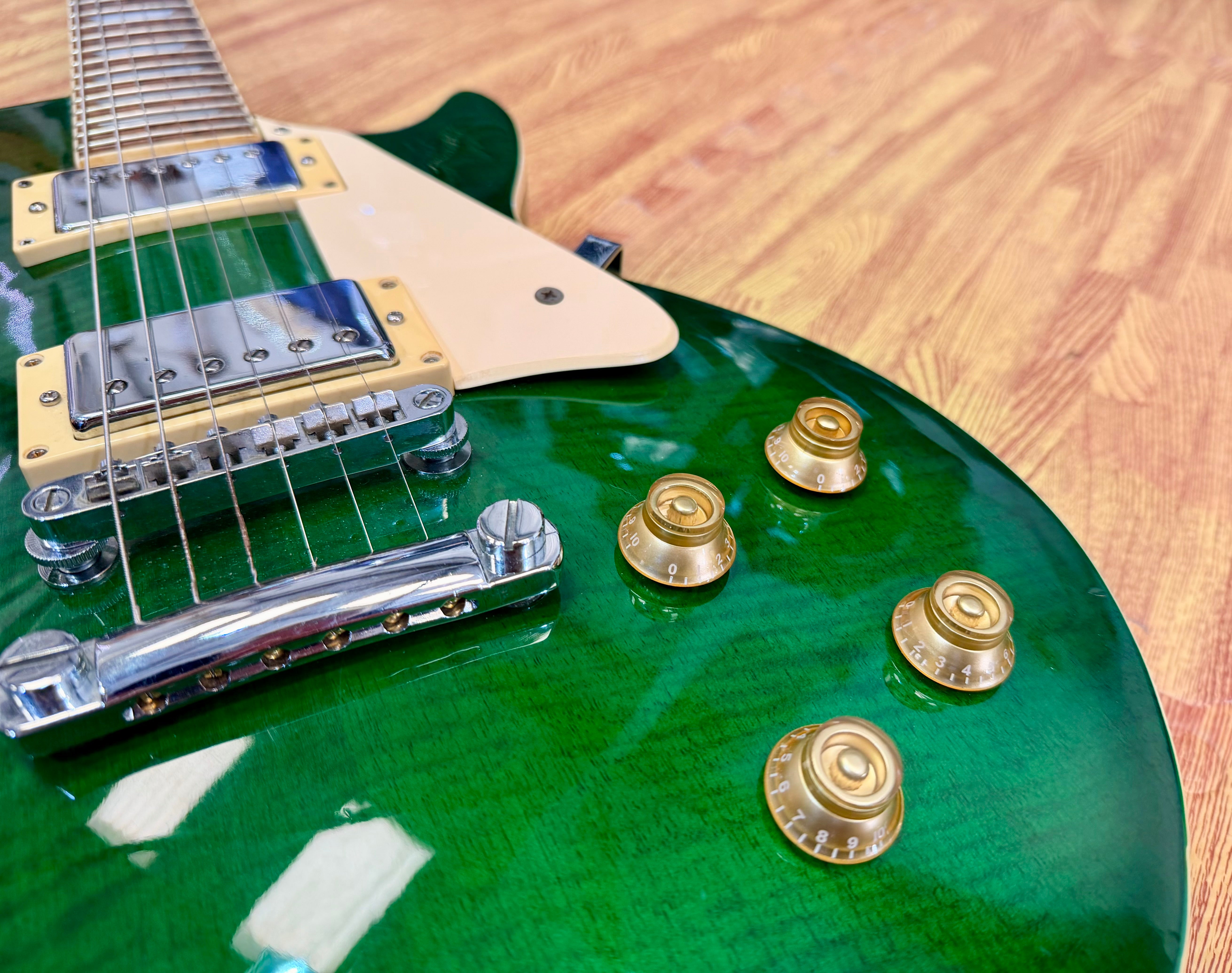 🔥1998🔥 Korean Epiphone Les Paul Standard~ Limited Edition Translucent Green!