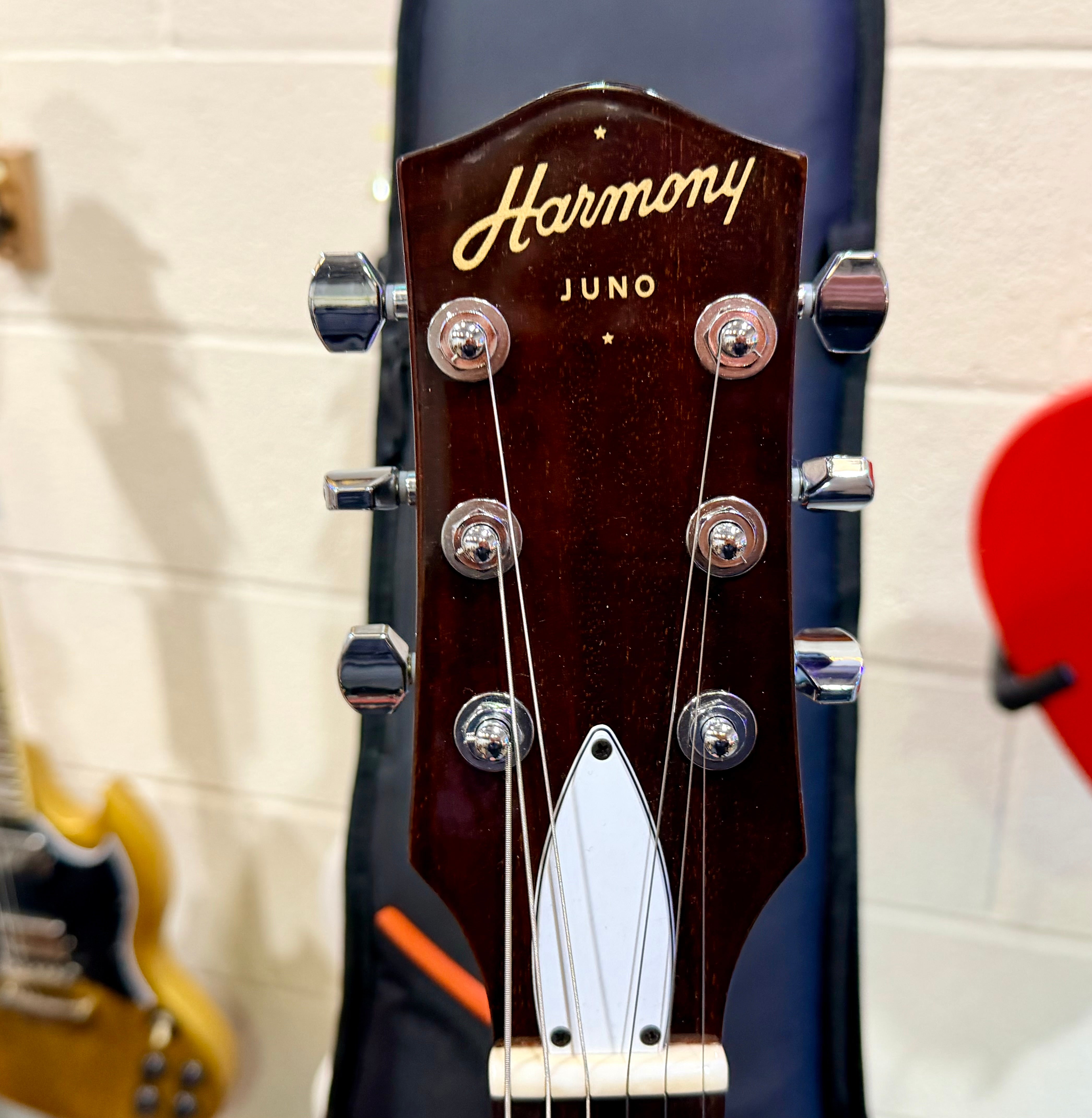 🌟NEW🌟 Harmony Juno Standard Electric~ Pearl White Gold Foil P90 + Mono Case!