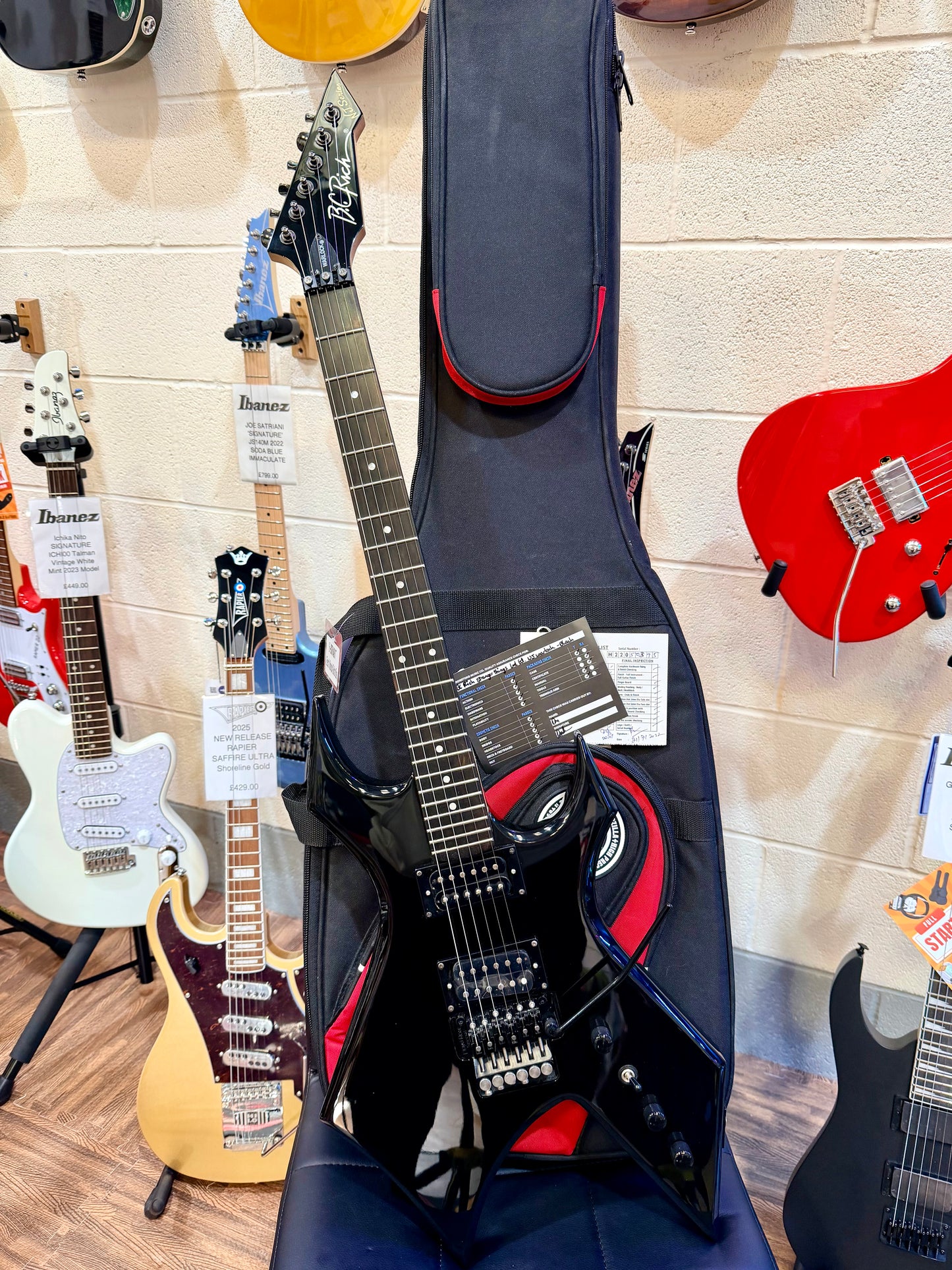 🔥868/2000🔥 BC Rich Warlock~ Stranger Things NJ Model~ Eddies ‘Hellfire’ + Bag!