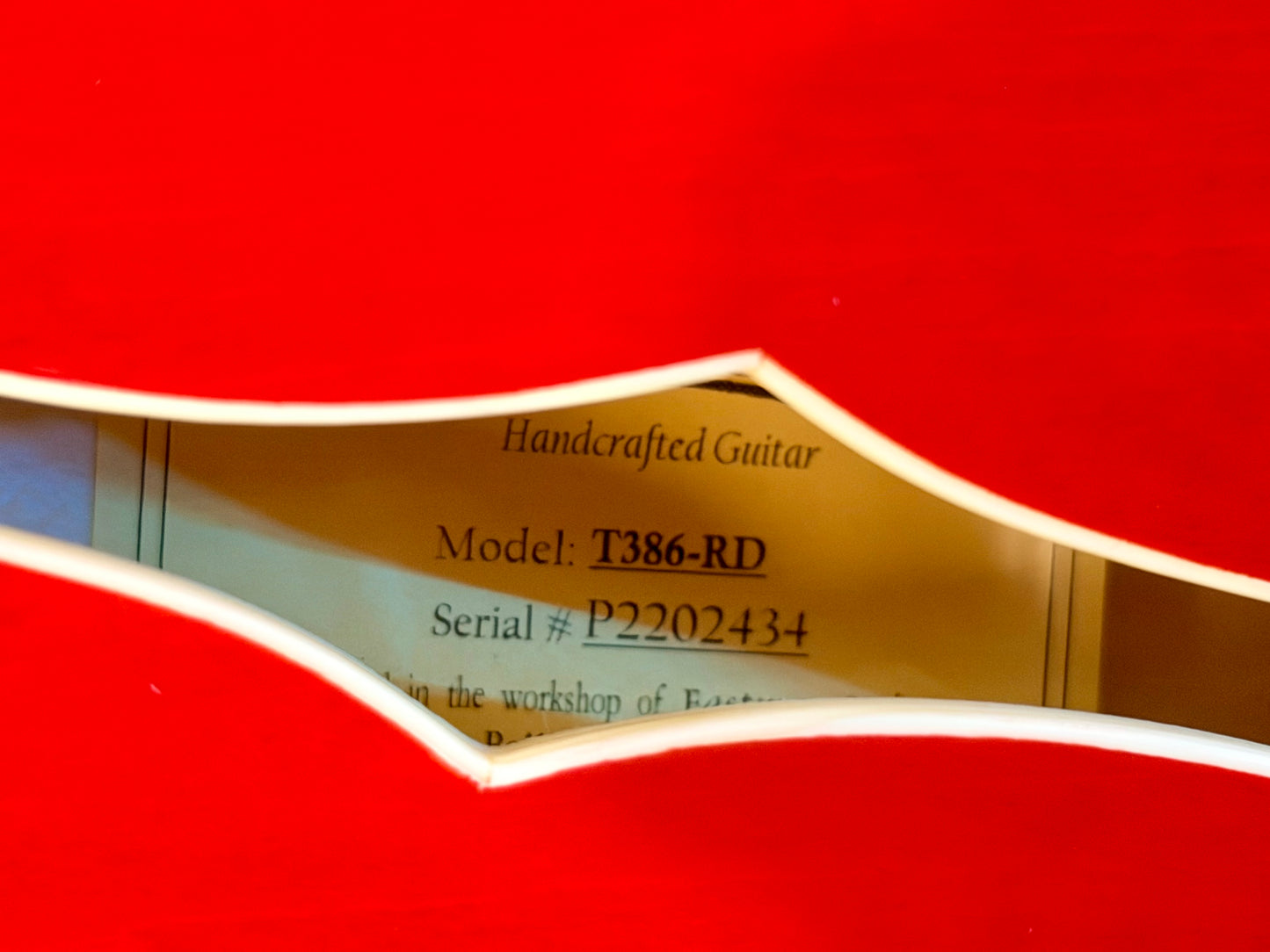 🍒MINT 2022 🍒 Eastman T386-RD Thinline Semi-Hollow ‘335’ Antique Red + Case!