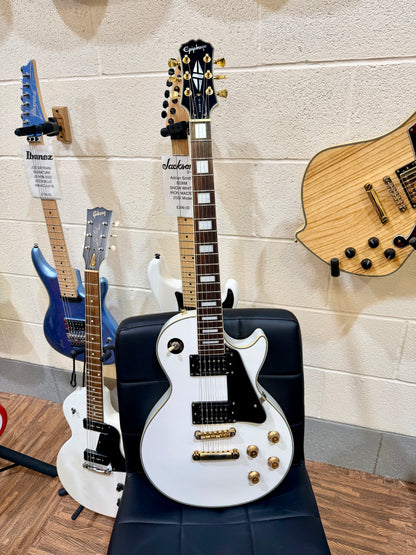 🌟2001 KOREA🌟 Epiphone Les Paul Custom~ Alpine White~ Seymour Duncan + Case!