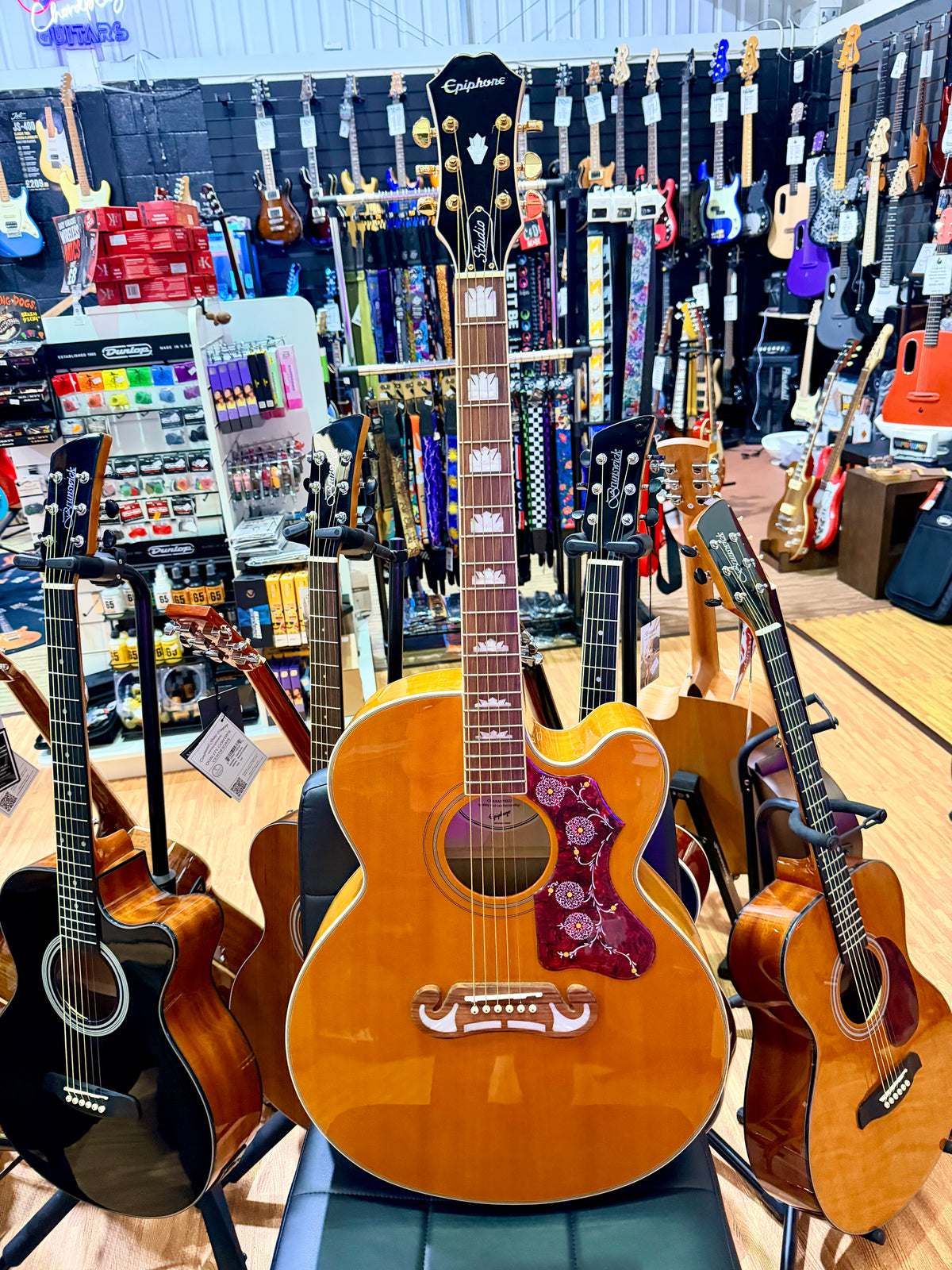 2023 Epiphone J-200 EC Studio Electro-Acoustic~ Natural~ Super Jumbo Guitar