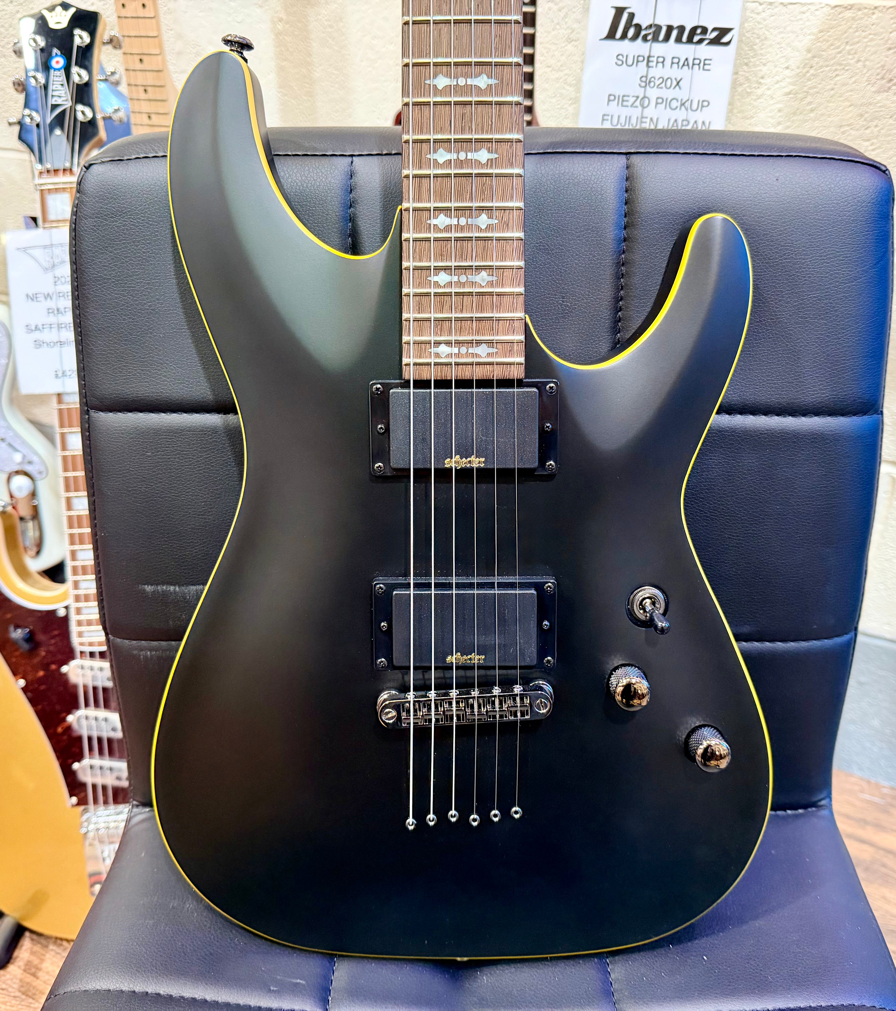 😈 NEW 2025 😈 Schecter Demon 6~ Aged Black Satin~ Diamond Active Pickups!