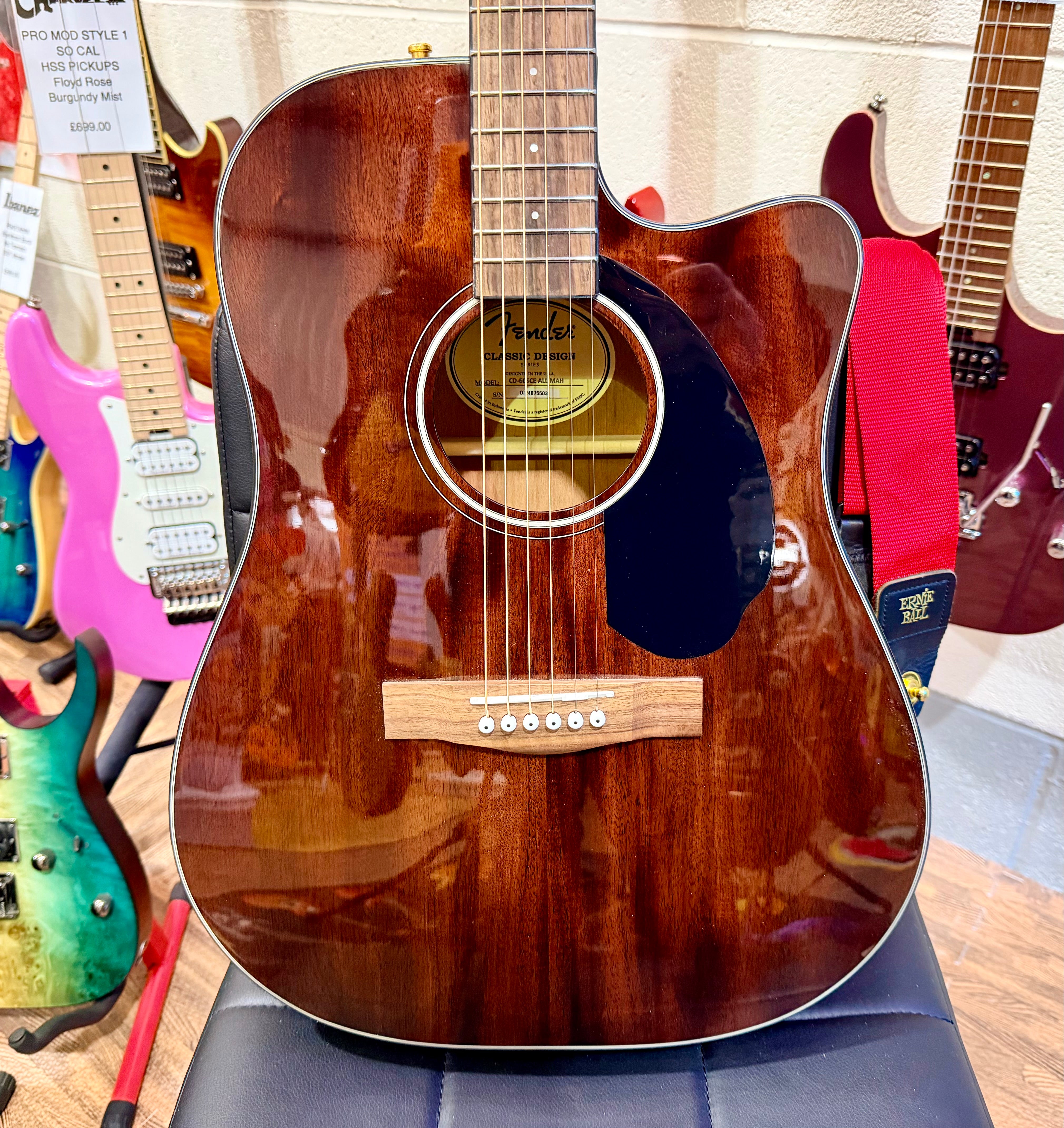 ✨MINT⚡️ Fender CD-60SCE Dreadnought Electro Acoustic Guitar~ All-Mahogany!