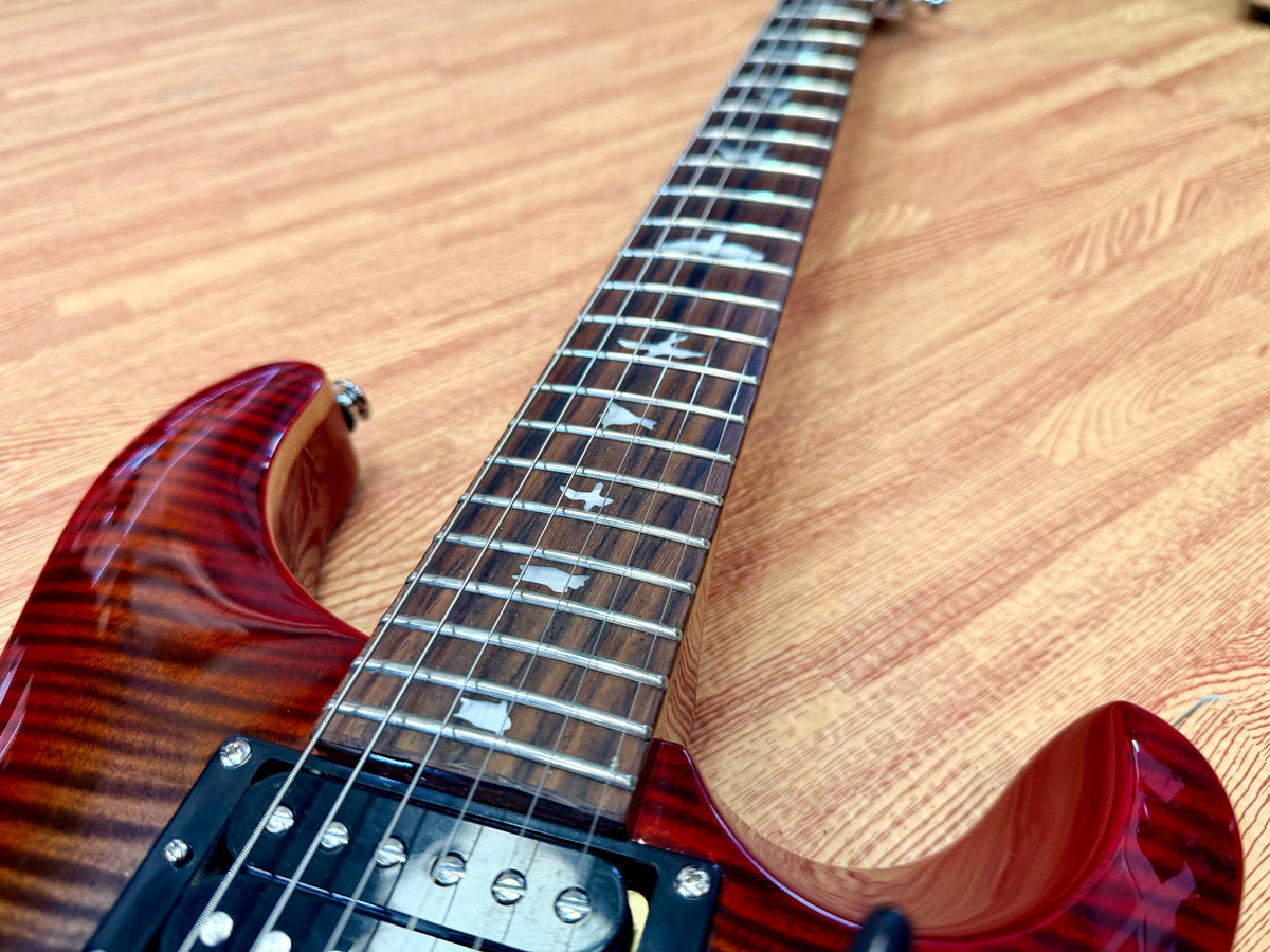 🌟2024🌟 PRS SE Custom 24-08 Charcoal Red Burst~ Locking Tuners & Gig Bag!