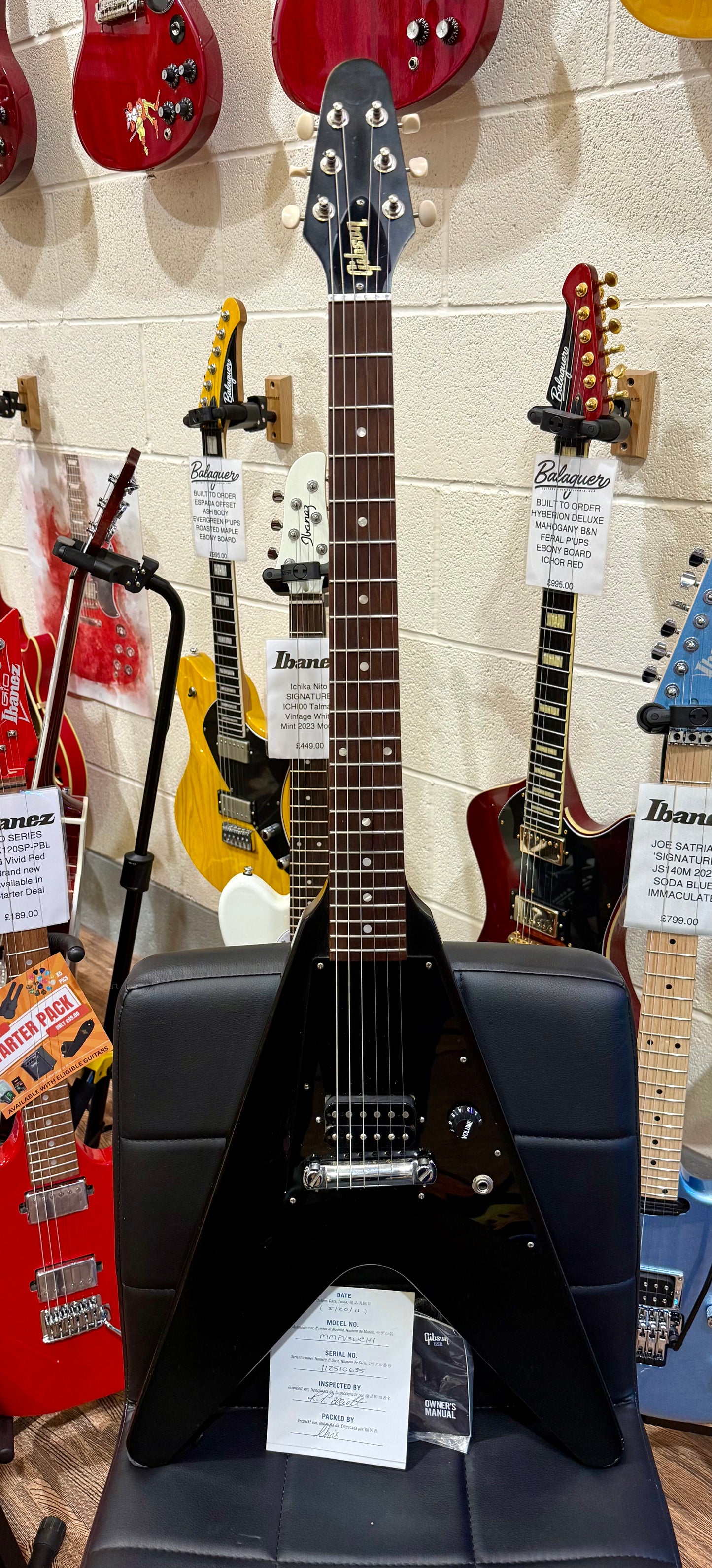 🔥2011 USA🔥 Gibson Melody maker Flying V~ Matte Black Satin~ Gig Bag & Docs!