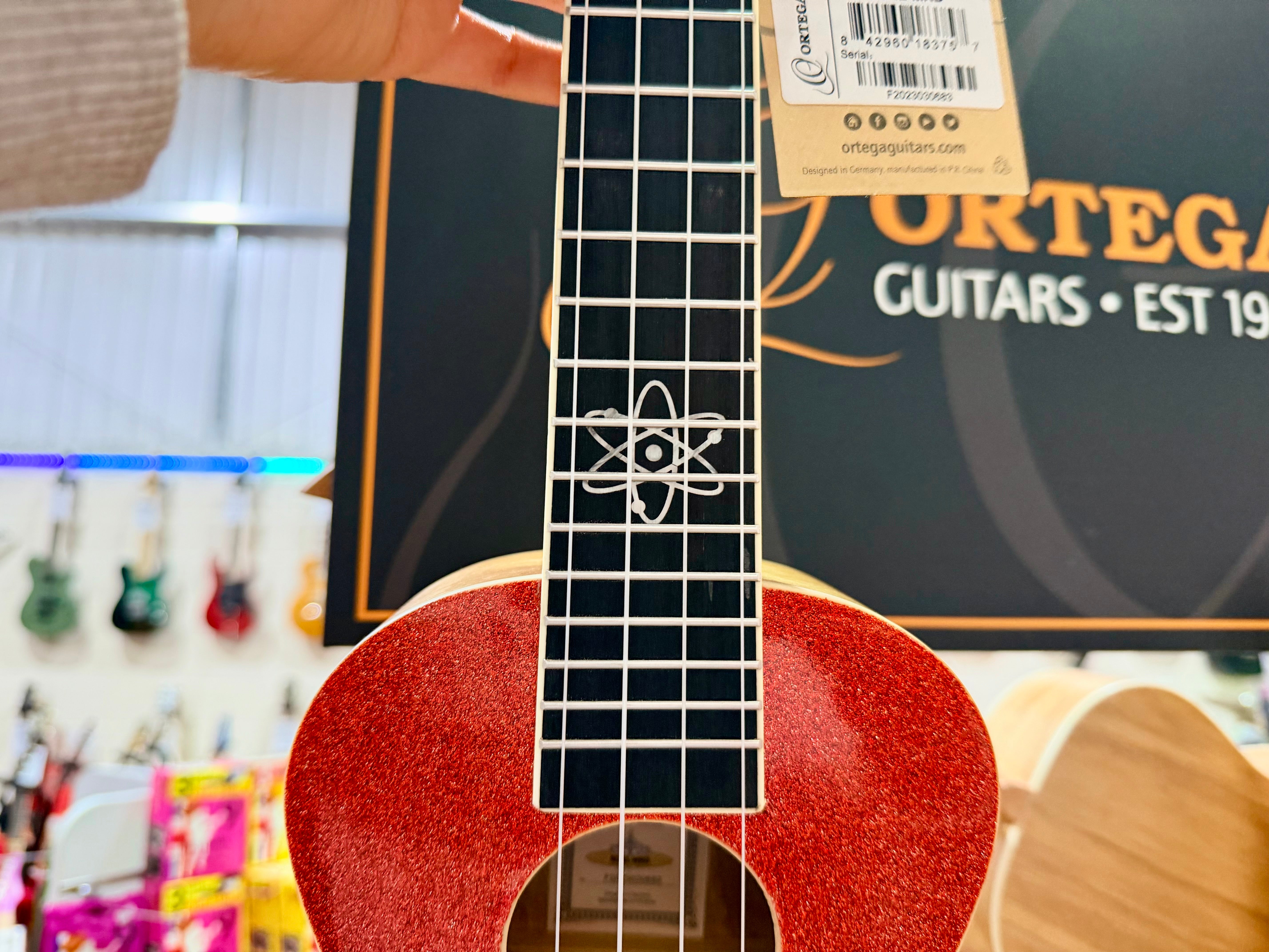 🔥NEW 2025🔥 Ortega Concert Ukulele~ Element Series Metallic Red Sparkle~ Gig Bag