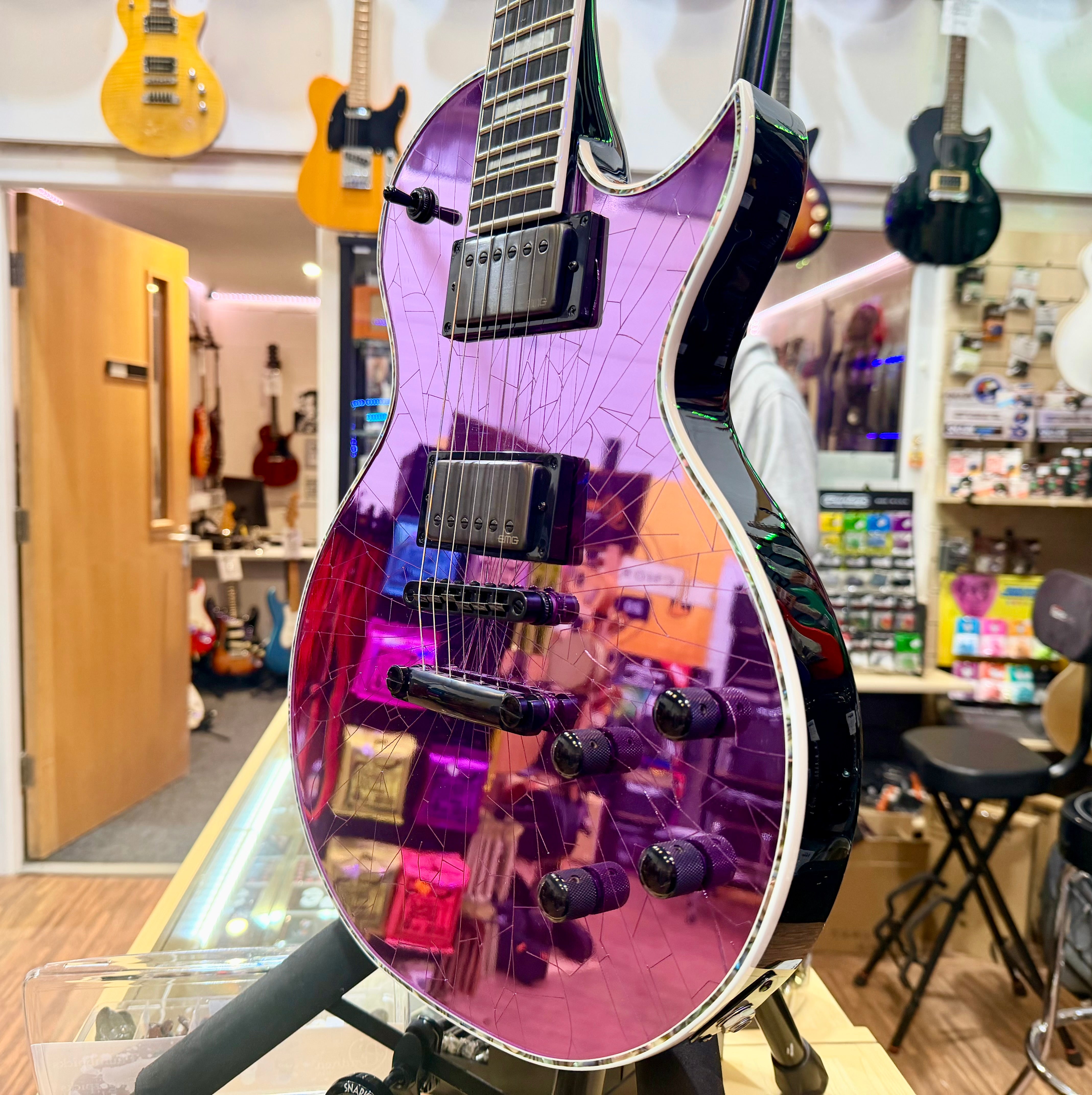 🔥2021🔥 Jackson Pro Series Marty Friedman MF-1 Purple Cracked Mirror Signature!