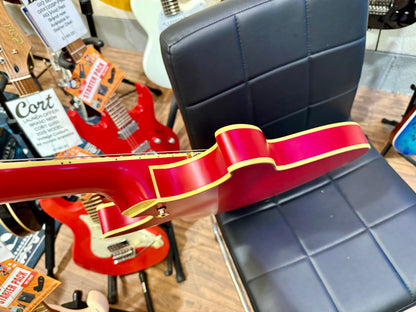 🌟2022 EX-DEMO🌟 Ibanez AMH90-CRF Artcore Expressionist~ Cherry Red Flat~ MINT!