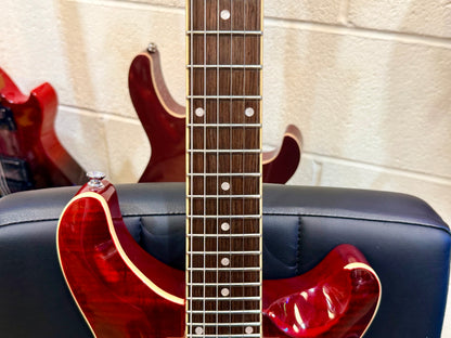 🔥UPGRADED🔥 Harley Benton CST-24 Deluxe~ Black Cherry Flame~ Bare Knuckle P’ups
