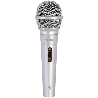 QTX DM11S Dynamic Microphone, Cardioid, XLR to 6.3mm Jack, Silver