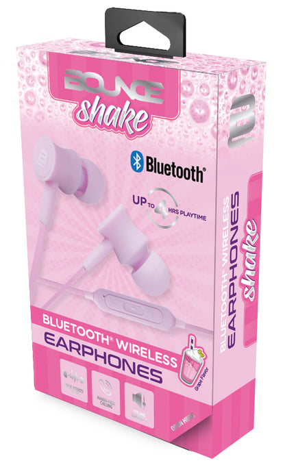 Bounce Shake Series Bluetooth Wireless Earphones - Grape Pink