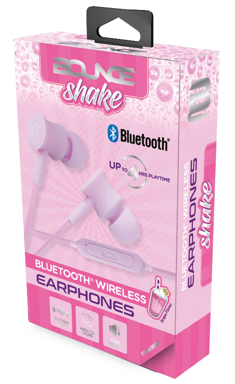 Bounce Shake Series Bluetooth Wireless Earphones - Grape Pink