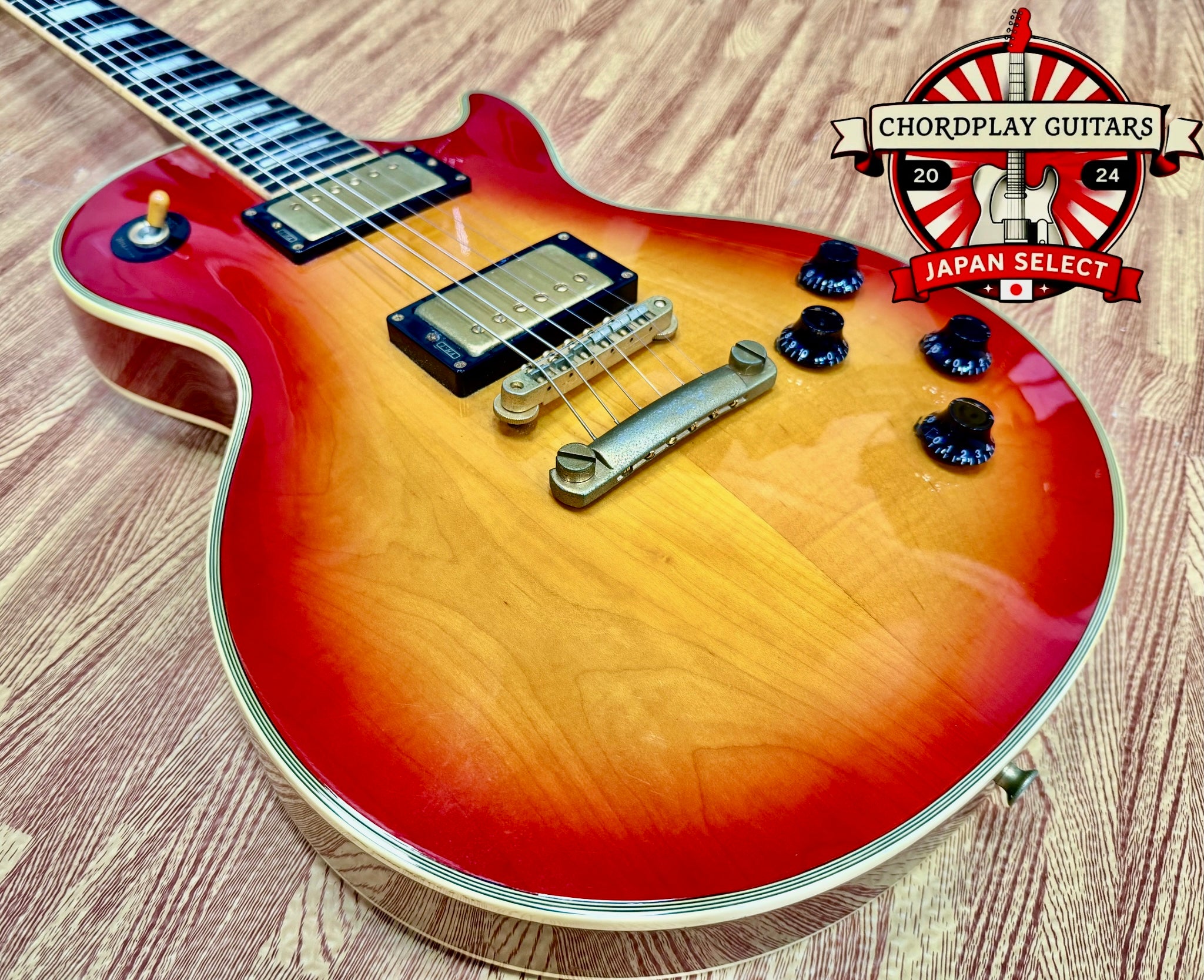 🔥1980’s MIJ🔥 Burny Les Paul Custom~ Cherry Sunburst~ Ebony~ Japan Import 🇯🇵