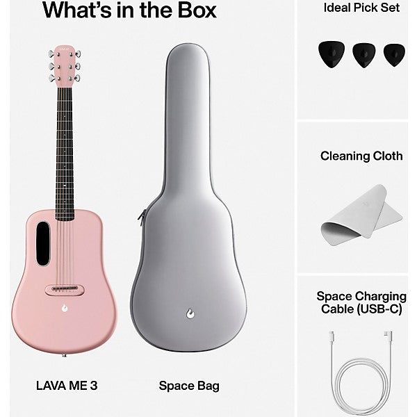 🔥 LAVA Music ME 4 36” Smart Carbon Electro Acoustic Guitar~ Pink~ FREE Cable 🔥