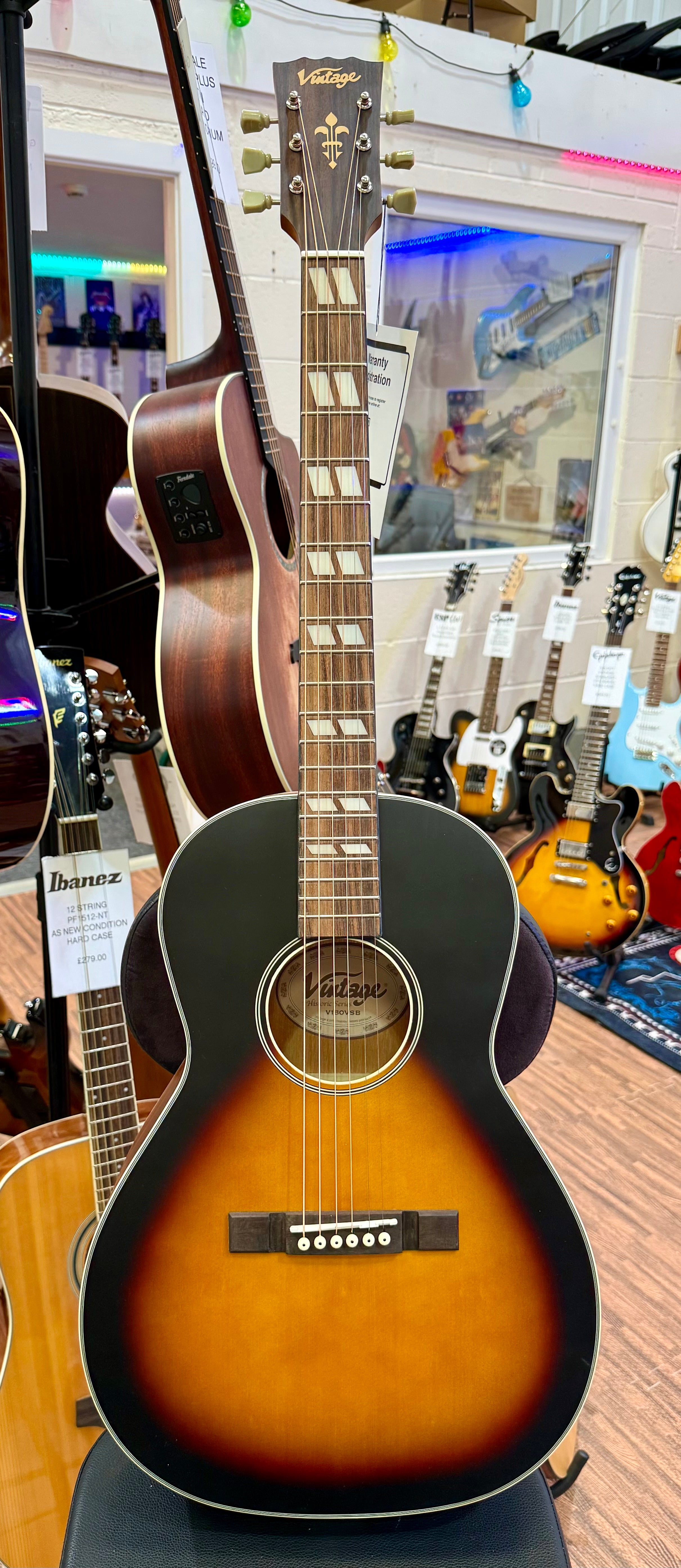 🌟NEW 2025🌟Vintage Historic Series 'Parlour' Acoustic~ Vintage Sunburst~V180VSB