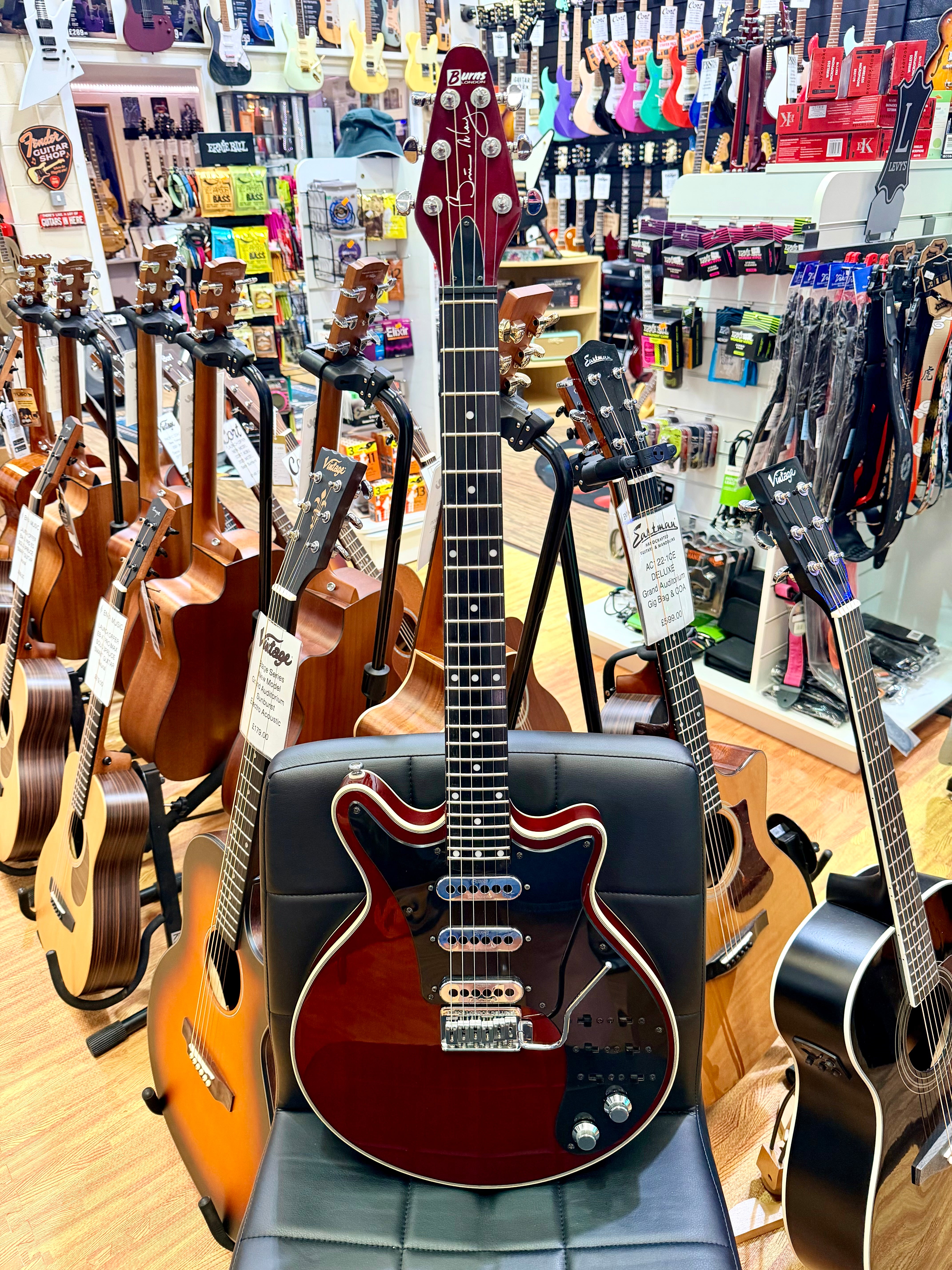 ⚡️2003⚡️ Burns London Brian May Signature Red Special~ Cherry Red Korean Made!