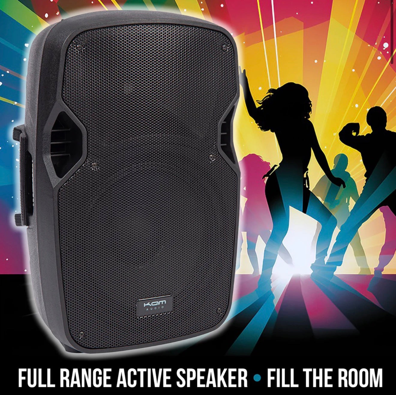 🔈 KAM RZ12ABT V3 12” Active PA Speaker Bluetooth 1000W USB SD + Stand 🔈