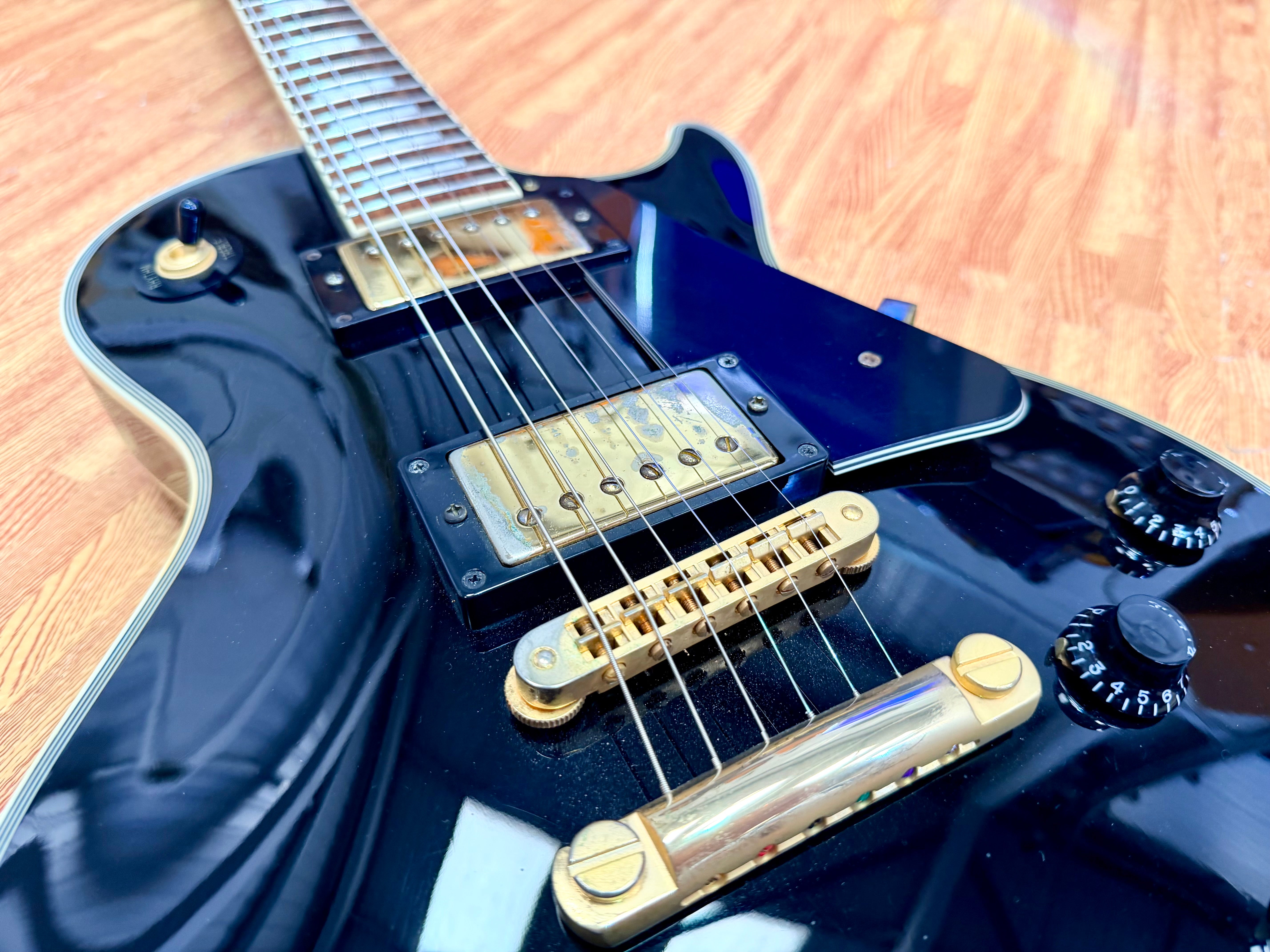 🔥2015🔥 Burny SRLC-55 Black Les Paul Custom~ Gold Hardware~ Japanese Import!