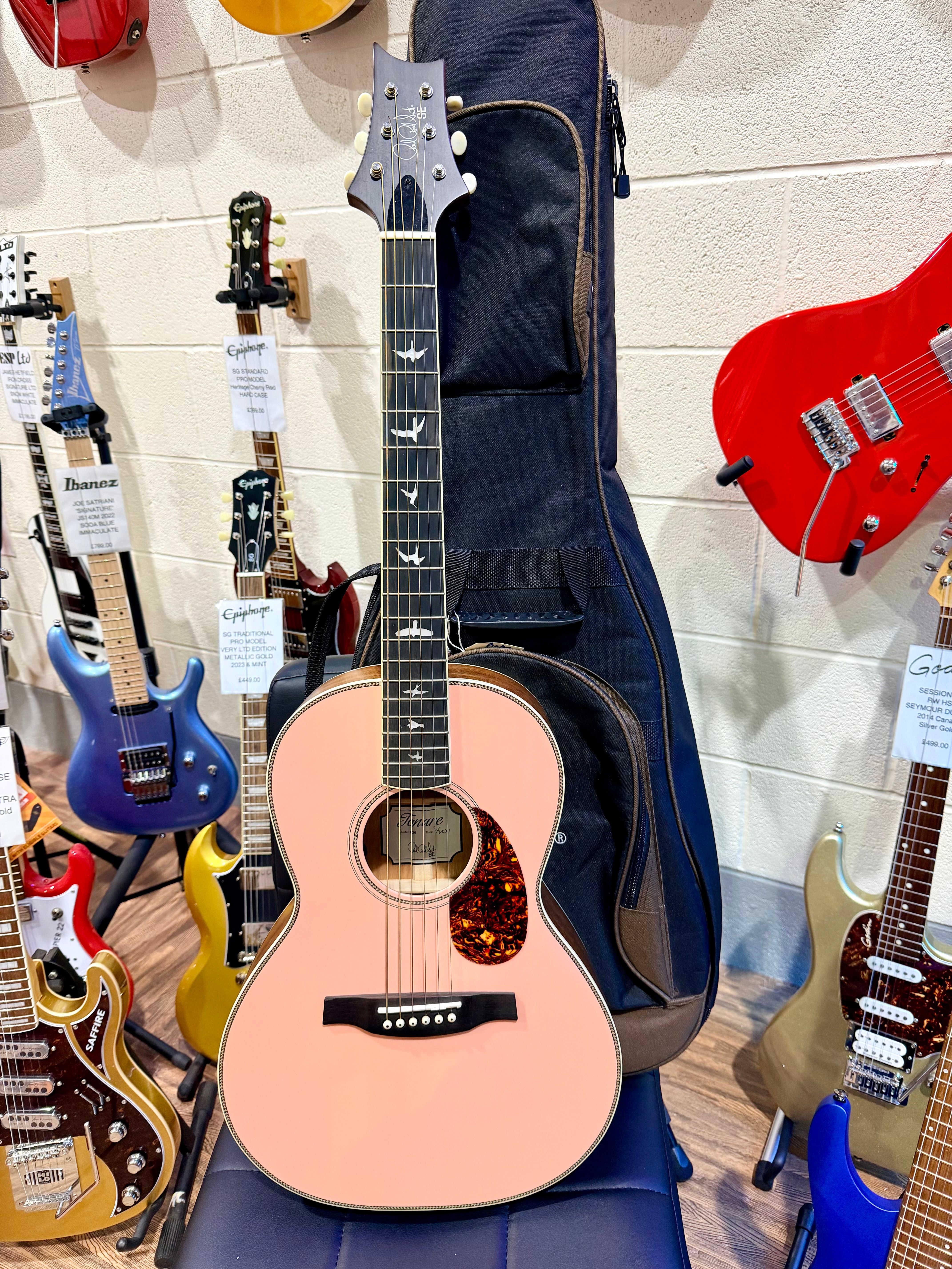 🌟LTD EDITION🌟 PRS SE Tonare Parlour P20E Electro-Acoustic Guitar~Lotus Pink + Gig Bag