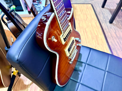 🔥2018🔥 ESP LTD EC-1000 Deluxe Amber Sunburst Electric Guitar + Case~ Abalone!