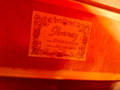 🌟2007🌟 Ibanez PF60SECE Electro-Acoustic Guitar~ Natural High Gloss~Dreadnought